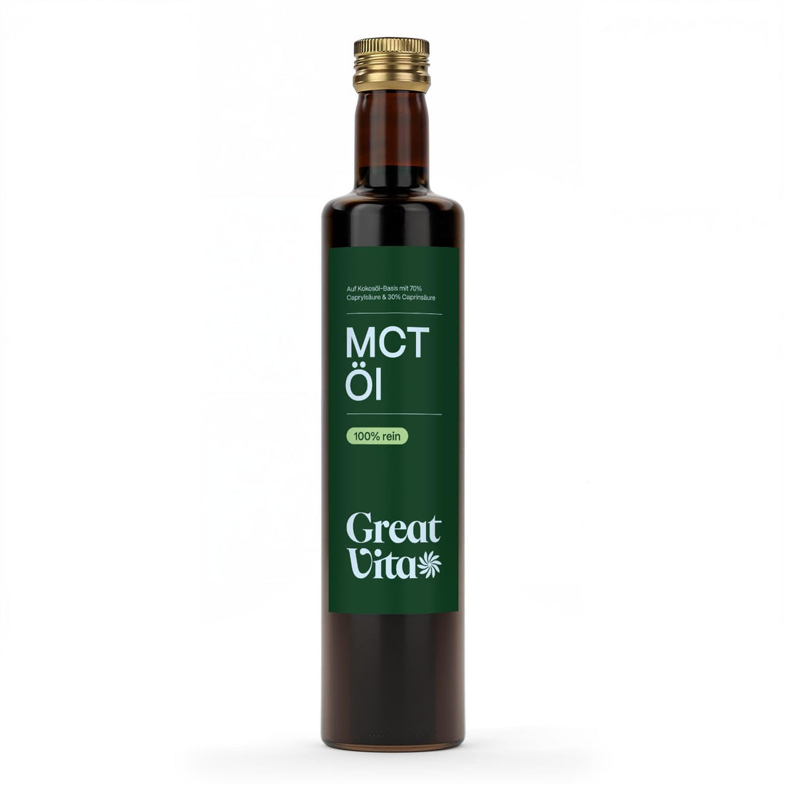 GreatVita MCT Öl auf Kokosölbasis 2x 500 ml | C8 & C10 Fettsäuren, Premium Qualität - 70% Caprylsäure & 30% Caprinsäure - Aufdruck kann variieren