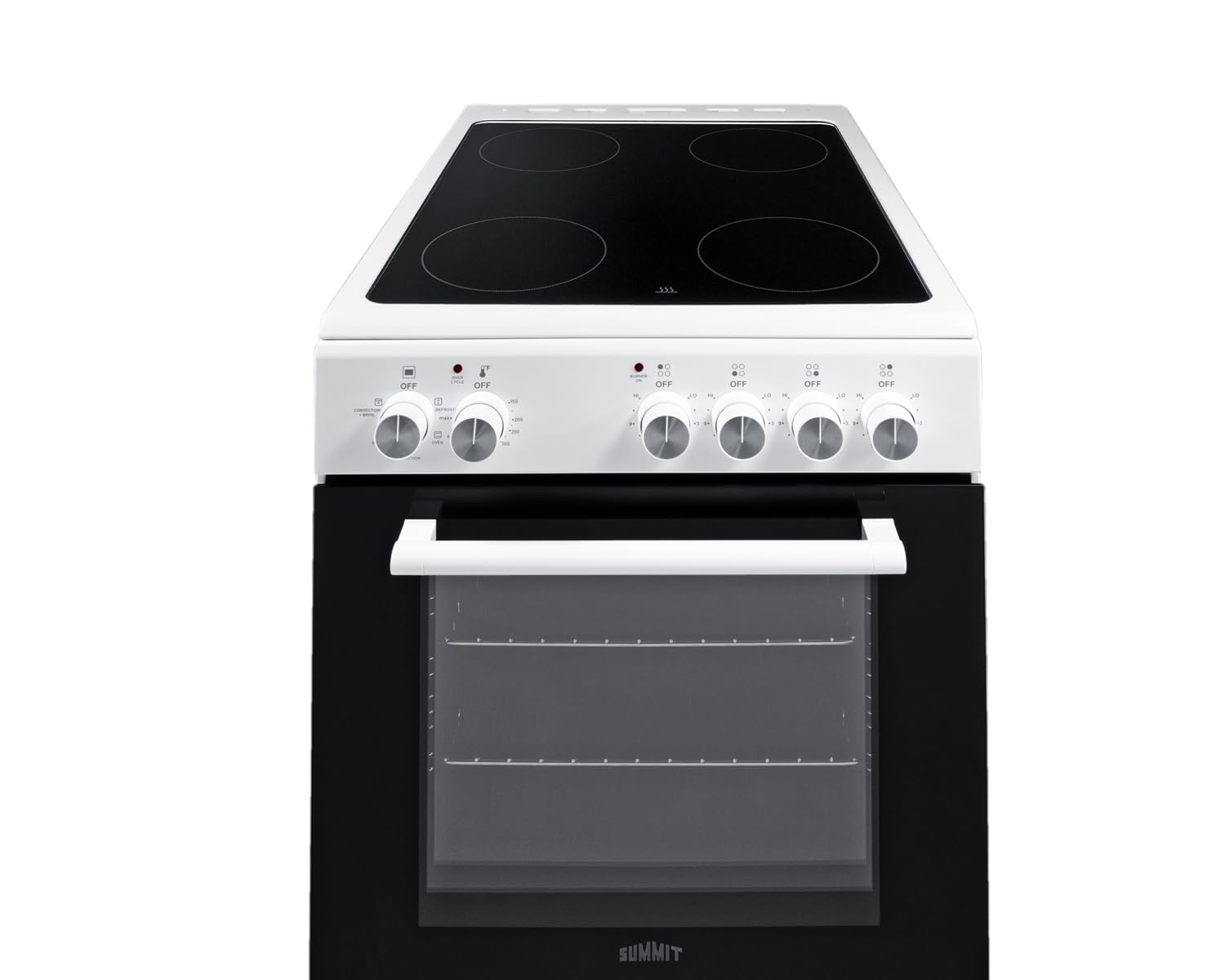 Summit 24” Electric Smooth Top Range, Large 2.44 cu.ft. oven. ADA Compliant, White- REXT24W