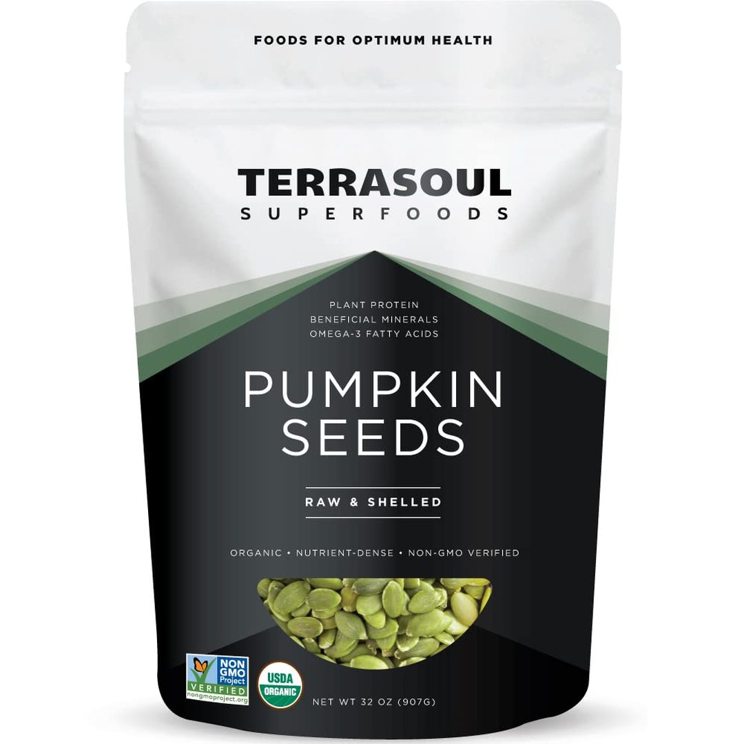 Terrasoul Superfoods Organic Pumpkin Seeds, 2 Lbs - Premium Quality, Shelled, Raw, Unsalted