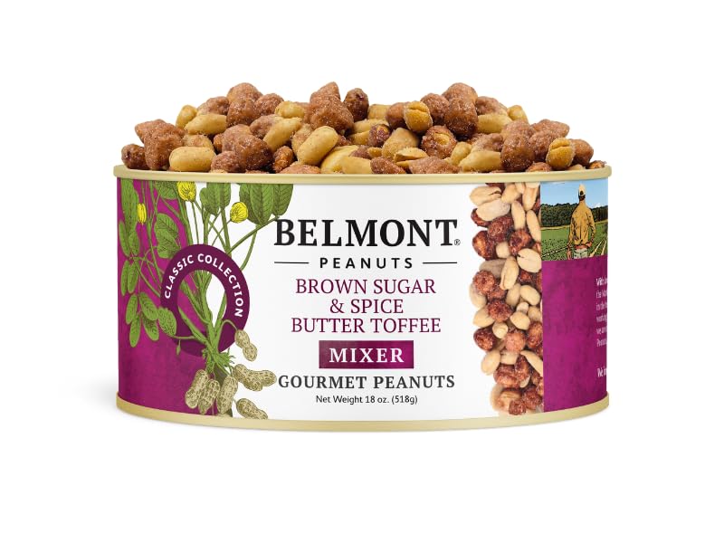 Belmont Peanuts Gourmet Sea-Salted Virginia Peanuts, 20 oz (1 Pack) – Only 3 Simple Ingredients, No Preservatives, 7g Protein – A Premium, Salty, Crunchy, Hand Seasoned Snack