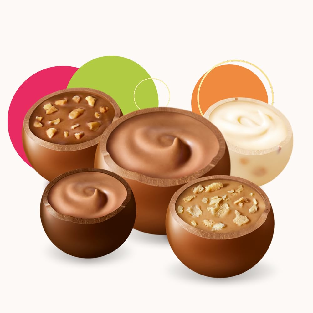 merci lovelies Classic – 1 x 185 g – Pralinen-Schachtel mit 5 gefüllten Schokoladen-Spezialitäten – Schokokugeln zum Teilen & Verschenken
