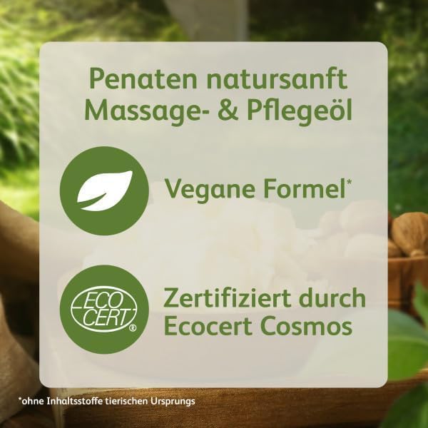 Penaten Pflegeöl 500ml, sanftes Baby Massageöl und Babyöl zur Pflege, Reinigung und Massage, ohne Parabene und Farbstoffe, für Neugeborene