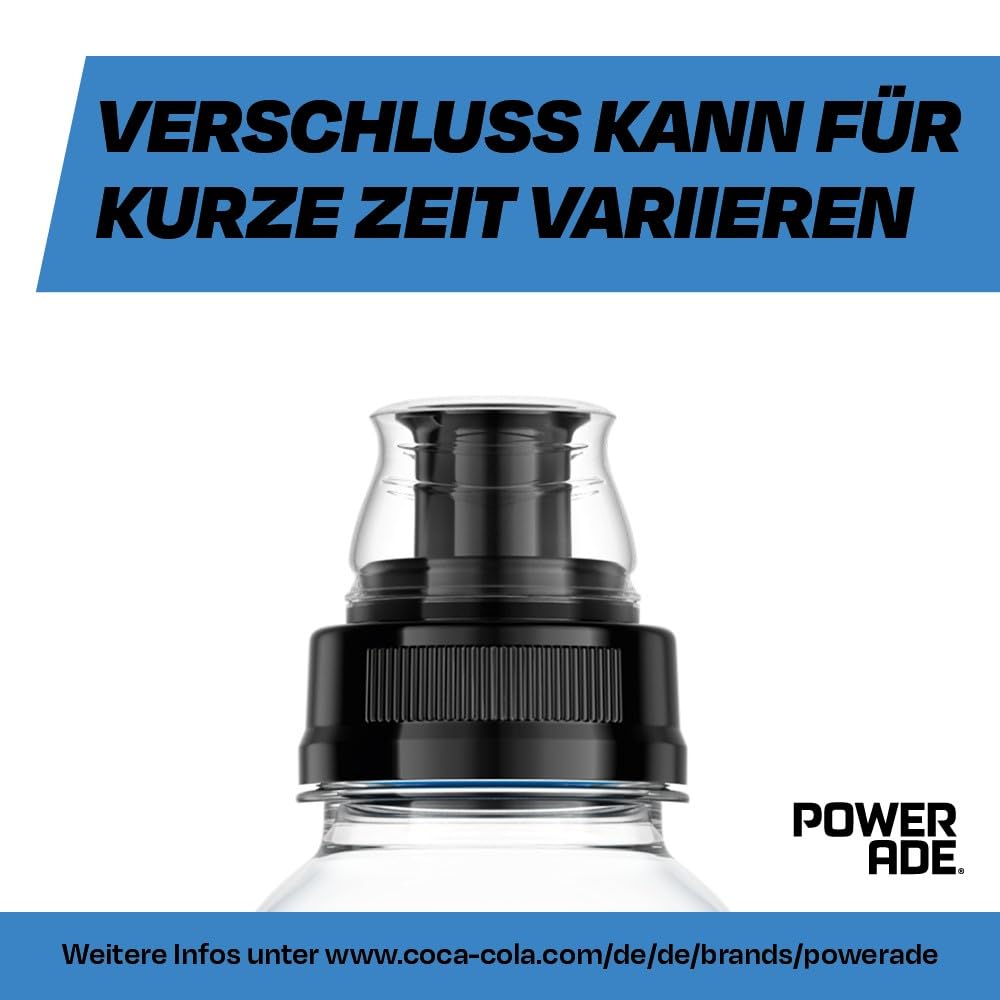 Powerade Sports Mountain Blast, kalorienarmes Sportgetränk mit Fruchtmix-Geschmack, mit Elektrolyten, Sport Drink in stylischen Einweg Flaschen (12 x 500 ml)
