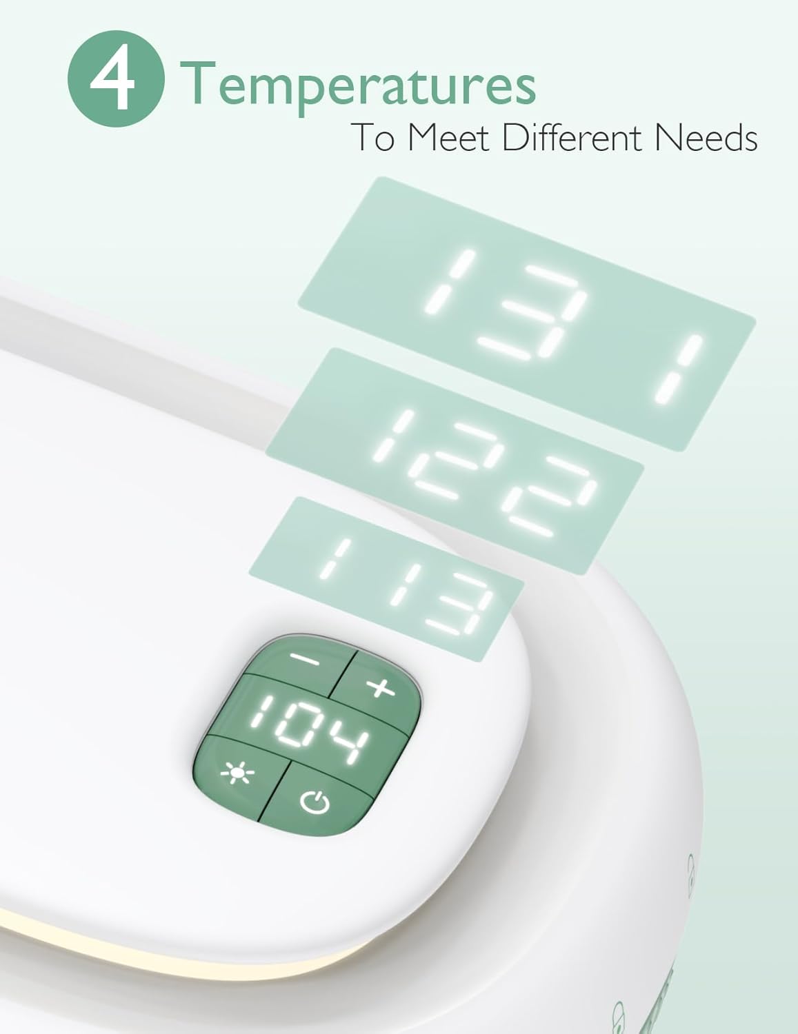 Momcozy Feuchttuch Wärmer, Federdesign, Feuchttücher Box mit großem Fassungsvermögen, schnelles und gleichmäßiges Erwärmen, Temperaturregelung mit 4 Heizmodi, Feuchttuchwärmer mit Nachtlicht