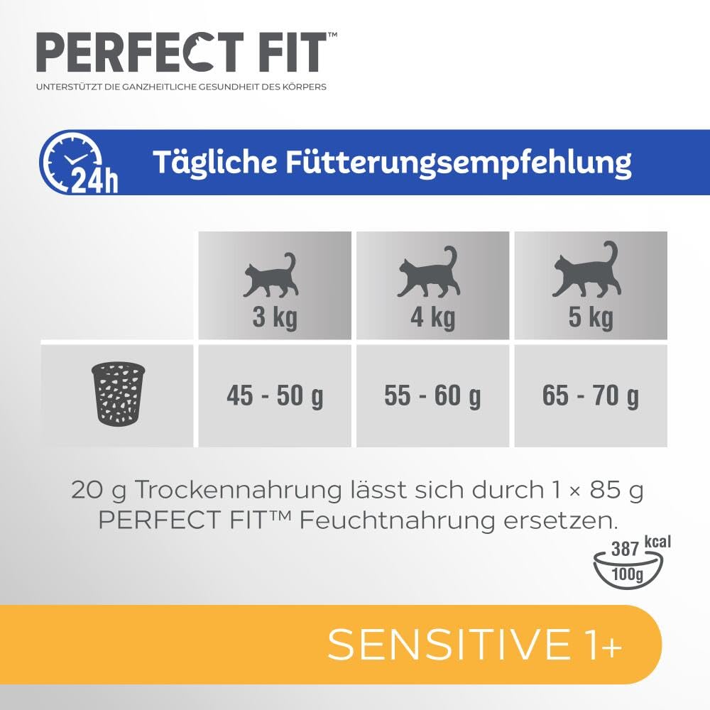 PERFECT FIT Adult Trockenfutter für erwachsene, sensitive Katzen ab 1 Jahr - Truthahn, 7 kg (1 Beutel)
