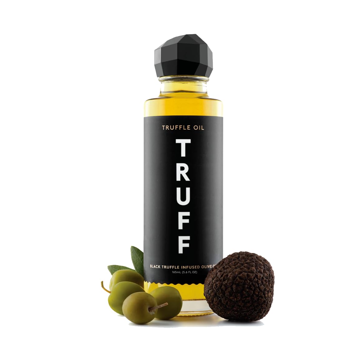 TRUFF Black Truffle Oil - Black Truffle Infused Olive Oil - Gourmet Dressing, Seasoning, Marinade, or Drizzle, Non-GMO, Gluten-Free, 5.6 fl.oz