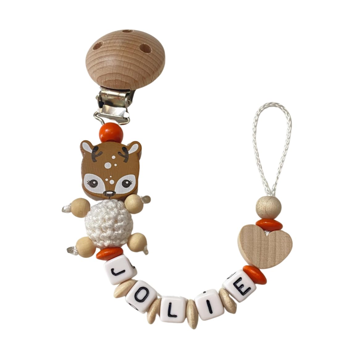 Schnullerband mit Namen für Mädchen & Jungen personalisierte Baby Geschenke (Blau)
