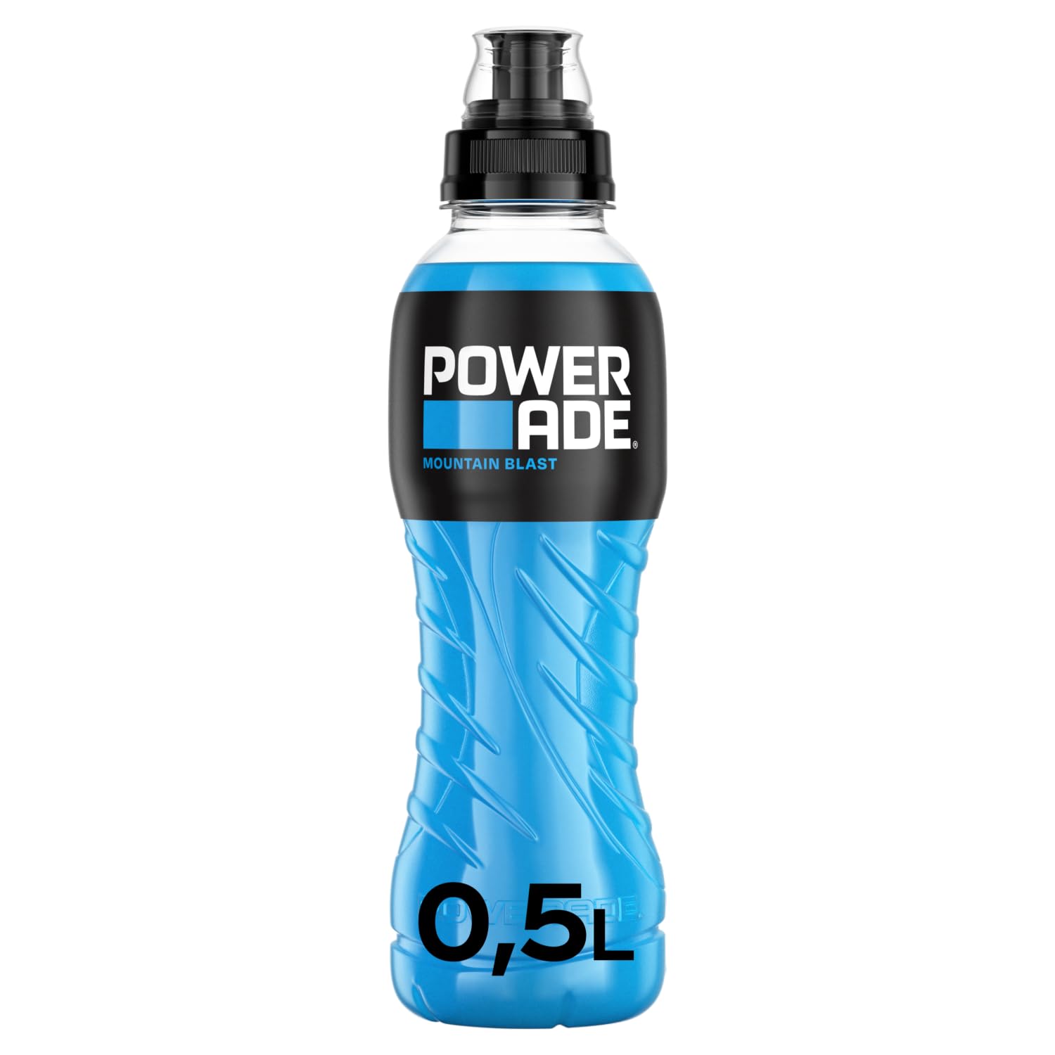 Powerade Sports Mountain Blast, kalorienarmes Sportgetränk mit Fruchtmix-Geschmack, mit Elektrolyten, Sport Drink in stylischen Einweg Flaschen (12 x 500 ml)
