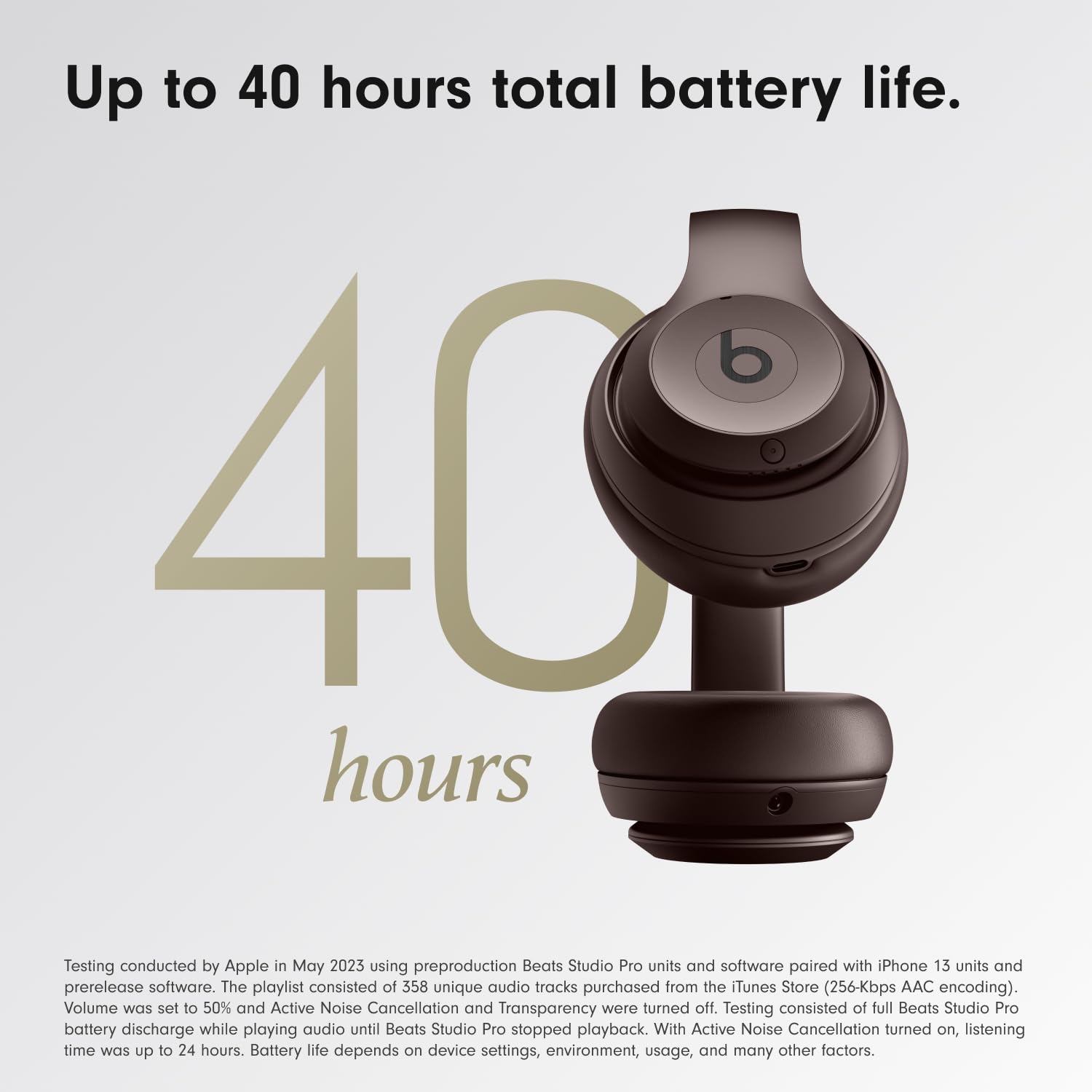 Beats Studio Pro Premium Wireless Over-Ear Headphones- Up to 40-Hour Battery Life, Active Noise Cancelling, Great for Travel & Commuting, USB-C Lossless Audio, Apple & Android Compatible -Black