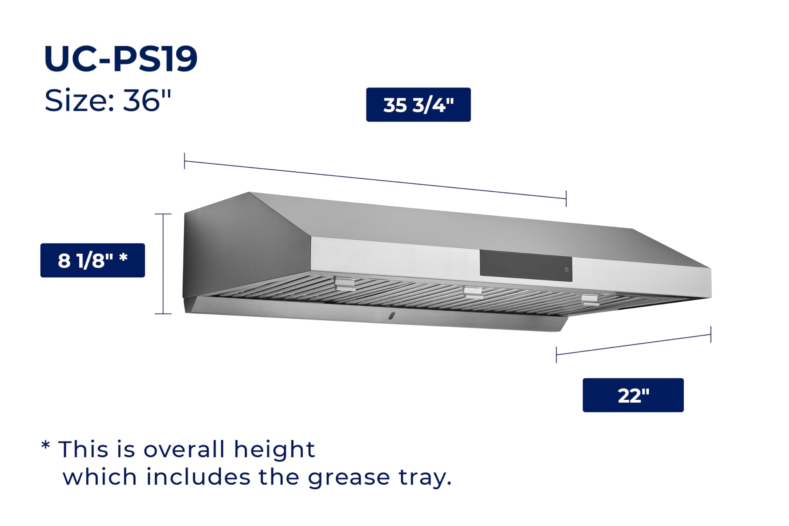 Hauslane Range Hood 30 Inch - Ducted Under Cabinet Range Hood 30" Stainless Steel Kitchen Hood, 6 Speed Vent Hood 30 Inches, Stove Vent Hood for Kitchen, Vent Hoods 30 Inch with LED - Chef Series PS18