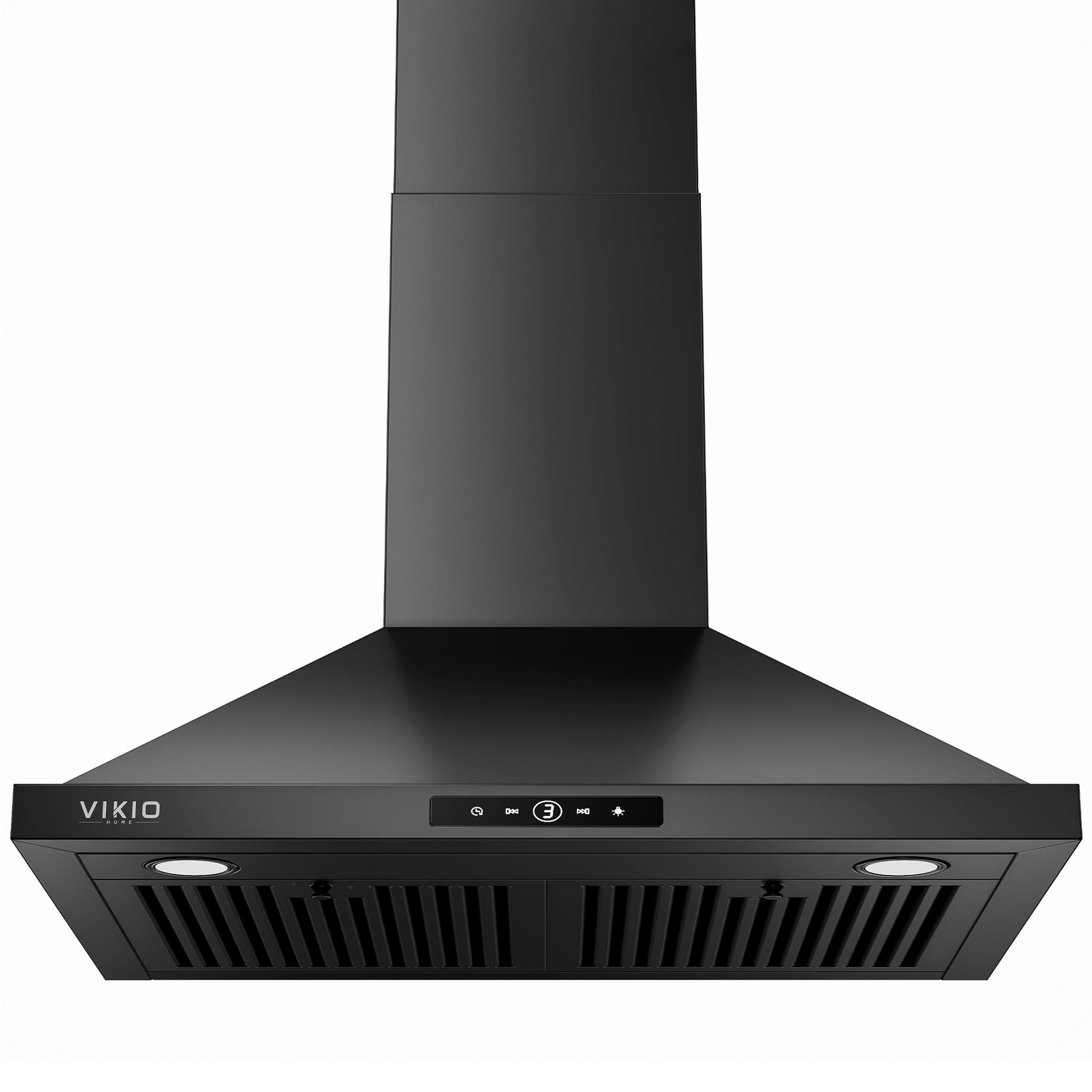 VIKIO HOME Wall Mount Range Hood 30 inch, 580 CFM, Ducted/Ductless Convertible, Stainless Steel Kitchen Vent Hood with 3-Speed Fan and LED Lights