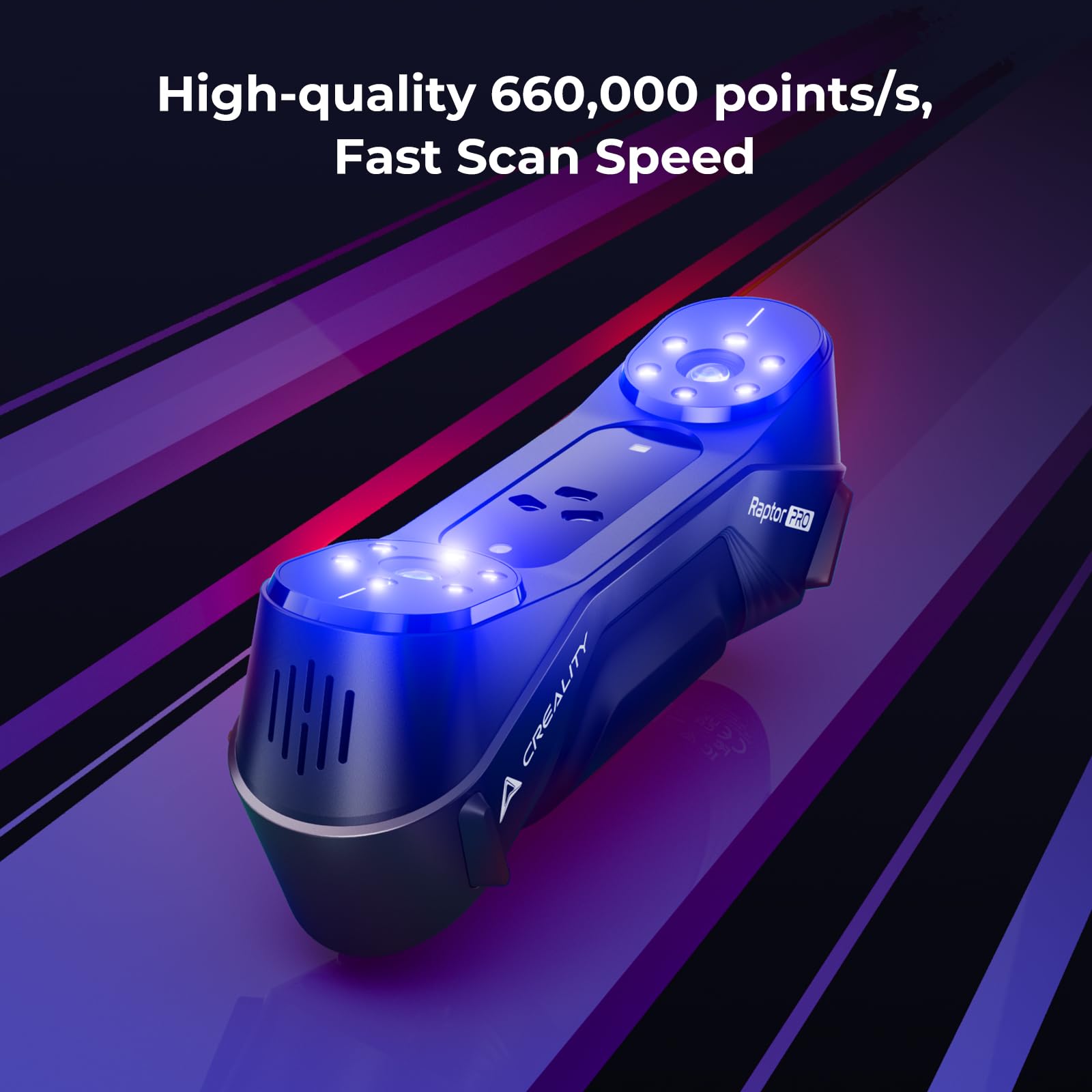 Creality 3D Scanner Otter Lite Basic, Handheld Scanner with 0.05mm Accuracy, Anti-Shake Tracking, Up to 30FPS Scanning Speed Support 20-2000mm Objects for Windows Mac iPhone Android