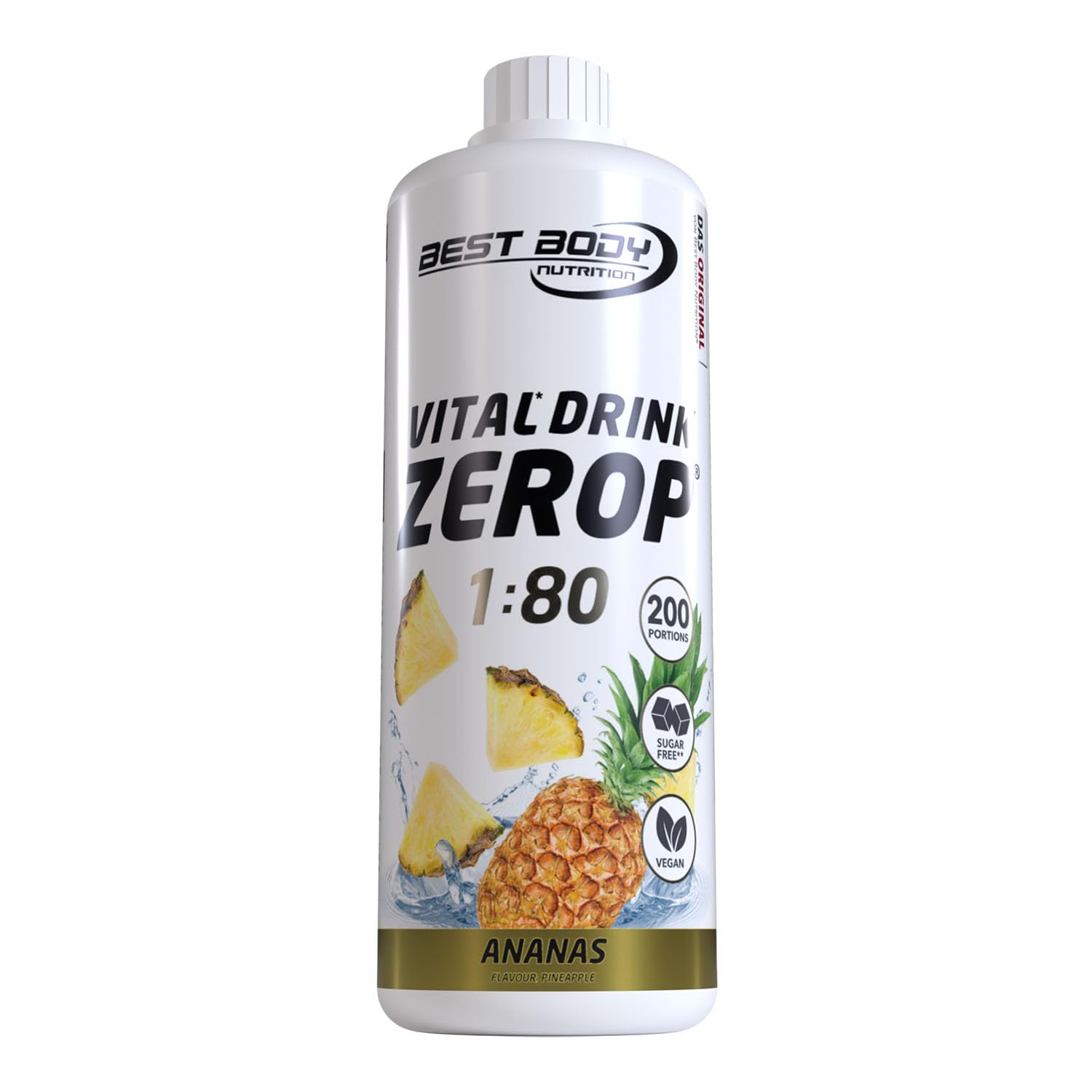 Best Body Nutrition ZEROP Vital Zuckerfreies Getränkekonzentrat Sirup Kirsche Ohne Aspartam 1 L ergibt 80 L Getränk Fitness Drink mit Vitaminen B1 B6 Niacin Kalorienarm Wassersprudler