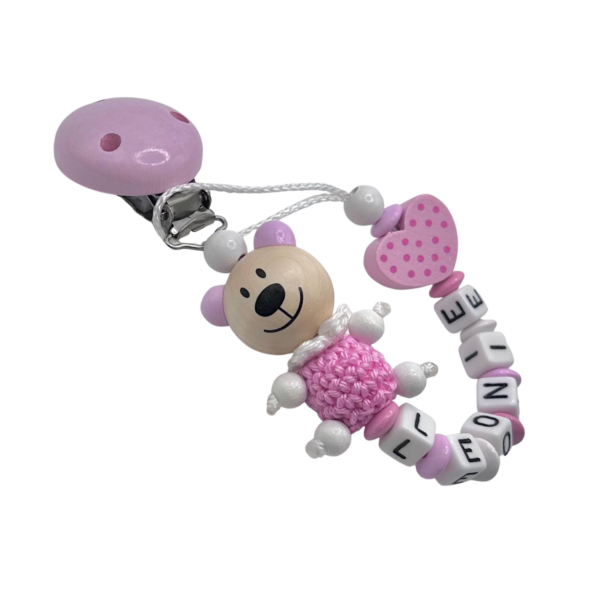 Schnullerband mit Namen für Mädchen & Jungen personalisierte Baby Geschenke (Blau)