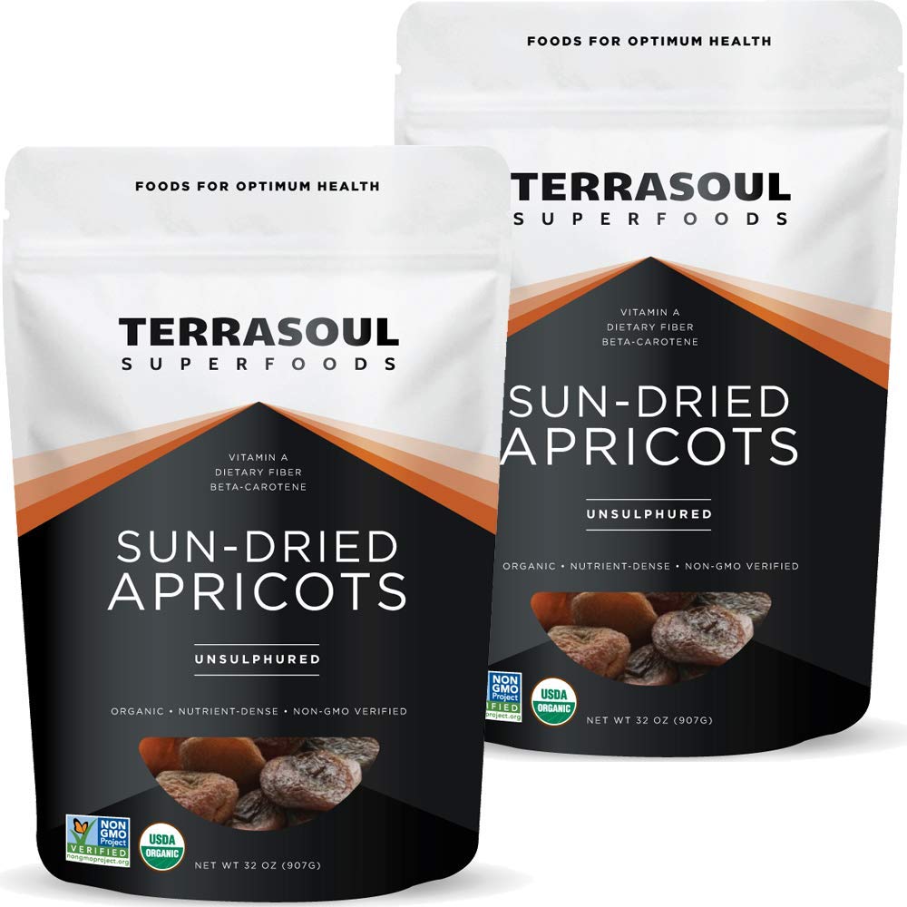 Terrasoul Superfoods Organic Apricots, 2 Lbs, Unsulphured, No-Added Sugar, Sweet and Tangy Delights for Snacking, Baking, and Vibrant Trail Mixes