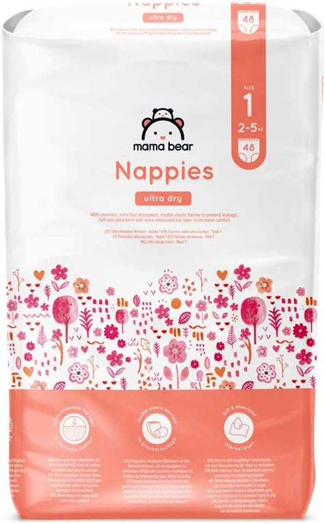 By Amazon Ultra Dry Windeln Größe 5 (10-16 kg) - MONATSBOX, Weiß, 152 Stück (2 Packungen mit 76) (Früher Unter Der Marke Mama Bear, Identisches Produkt)