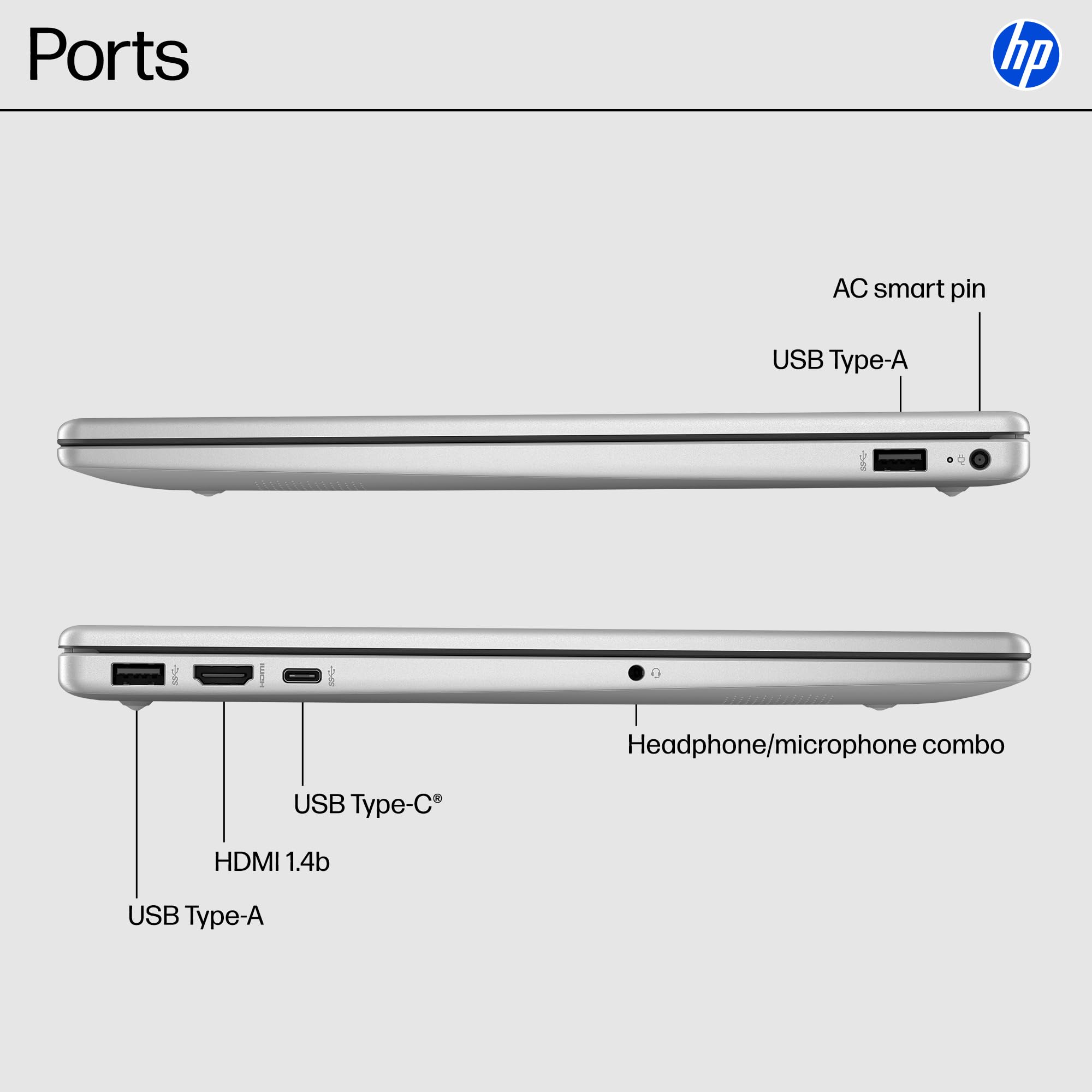 HP 15.6 inch Laptop, HD Touchscreen Display, AMD Ryzen 3 7320U, 8 GB RAM, 128 GB SSD, AMD Radeon Graphics, Windows 11 Home in S Mode, Natural Silver, 15- fc0099nr