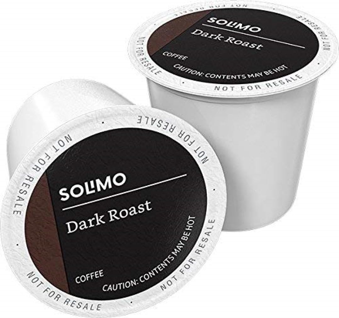 Amazon Brand - Solimo Dark Roast Coffee Pods, Compatible with Keurig 2.0 K-Cup Brewers, 100 Count (Pack of 1)