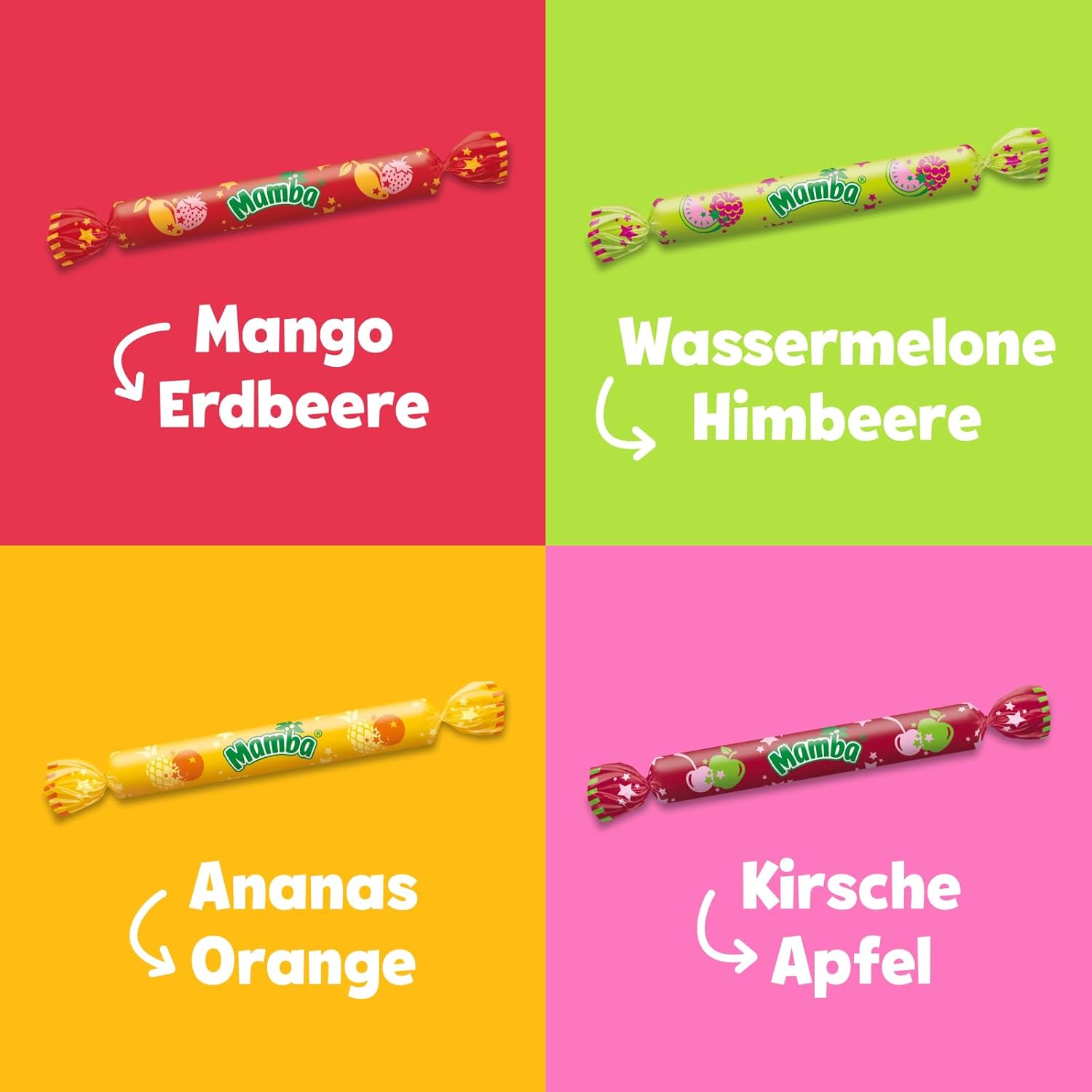 Mamba Beach Mix – 1 x 160g – Fruchtige Kaubonbons mit Mamba Beach Surfer, Mamba Beach Sticks & Mamba Beach Bites – Fruchtgummi Mix einzeln verpackt