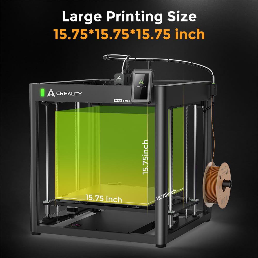 Creality K1C 3D Printer, 3D Printers with 600mm/s Fast Printing Speed, Support Carbon Fiber Filament 300℃ High-Temp Print, Auto Leveling and Clog-Free Direct Extruder 8.66x8.66x9.84 inch
