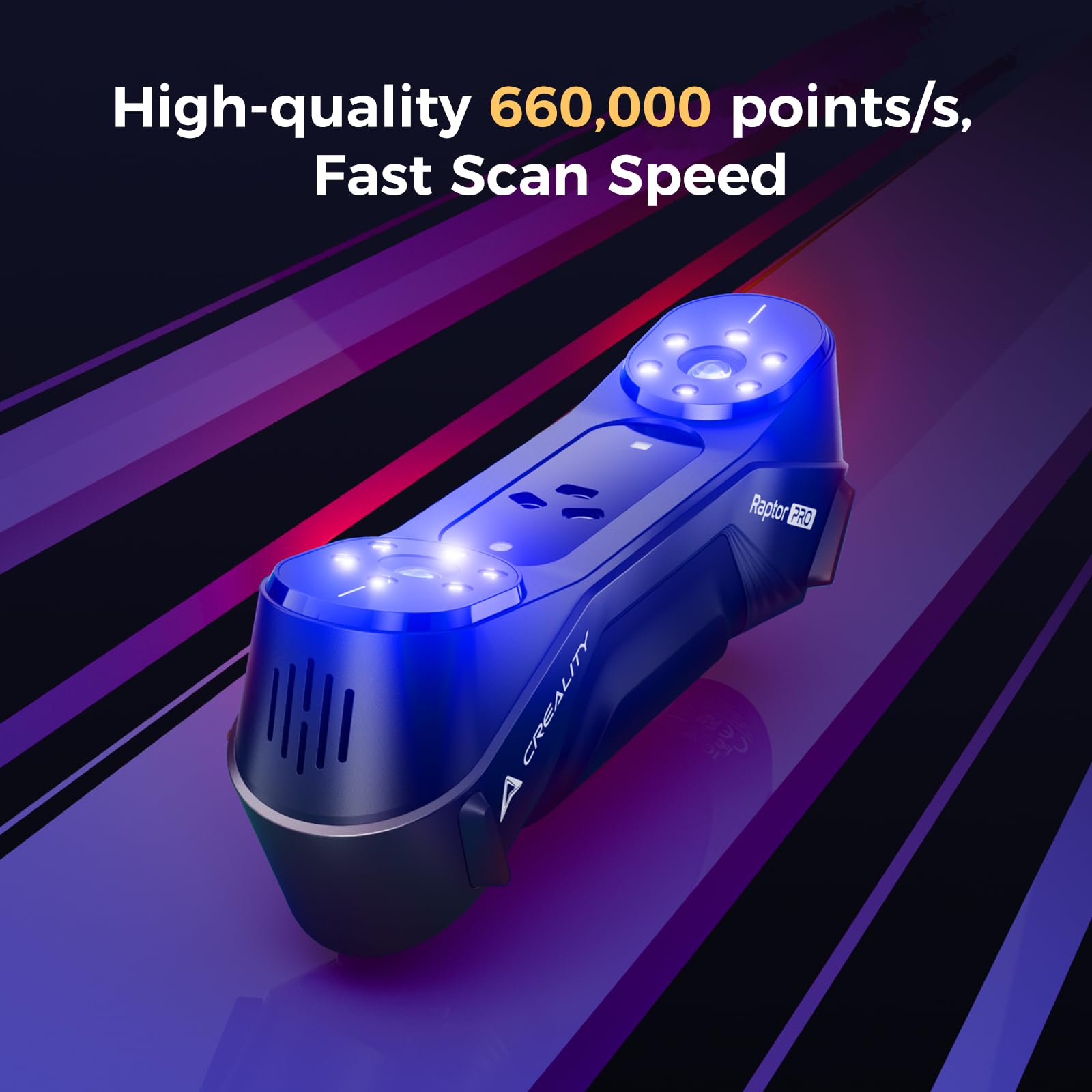 3D Scanner Creality Ferret Pro 0.1mm Accuracy Handheld Scanner with Wireless Scanning Anti-Shake Tracking Fast Full-Color Scan for iOS/Android Phone PC Win 10/11