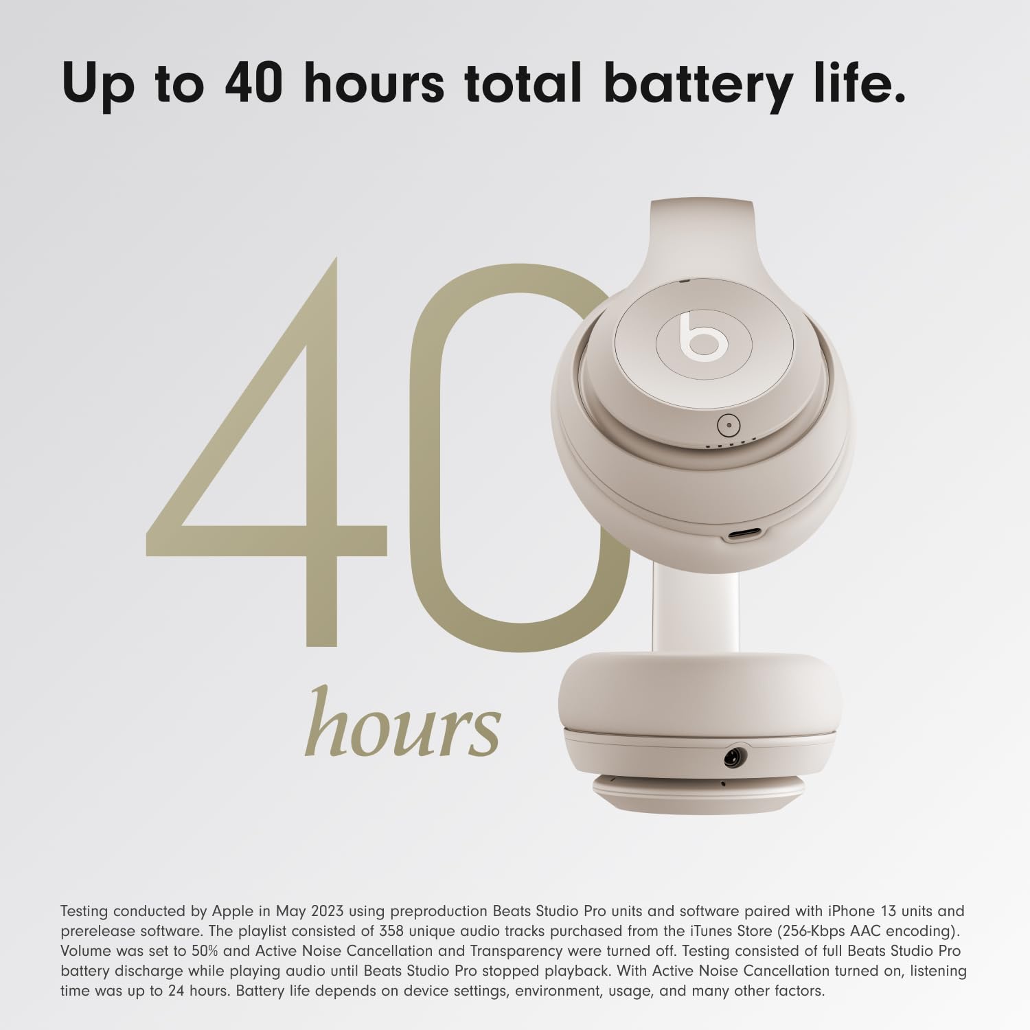 Beats Studio Pro Premium Wireless Over-Ear Headphones- Up to 40-Hour Battery Life, Active Noise Cancelling, Great for Travel & Commuting, USB-C Lossless Audio, Apple & Android Compatible -Black