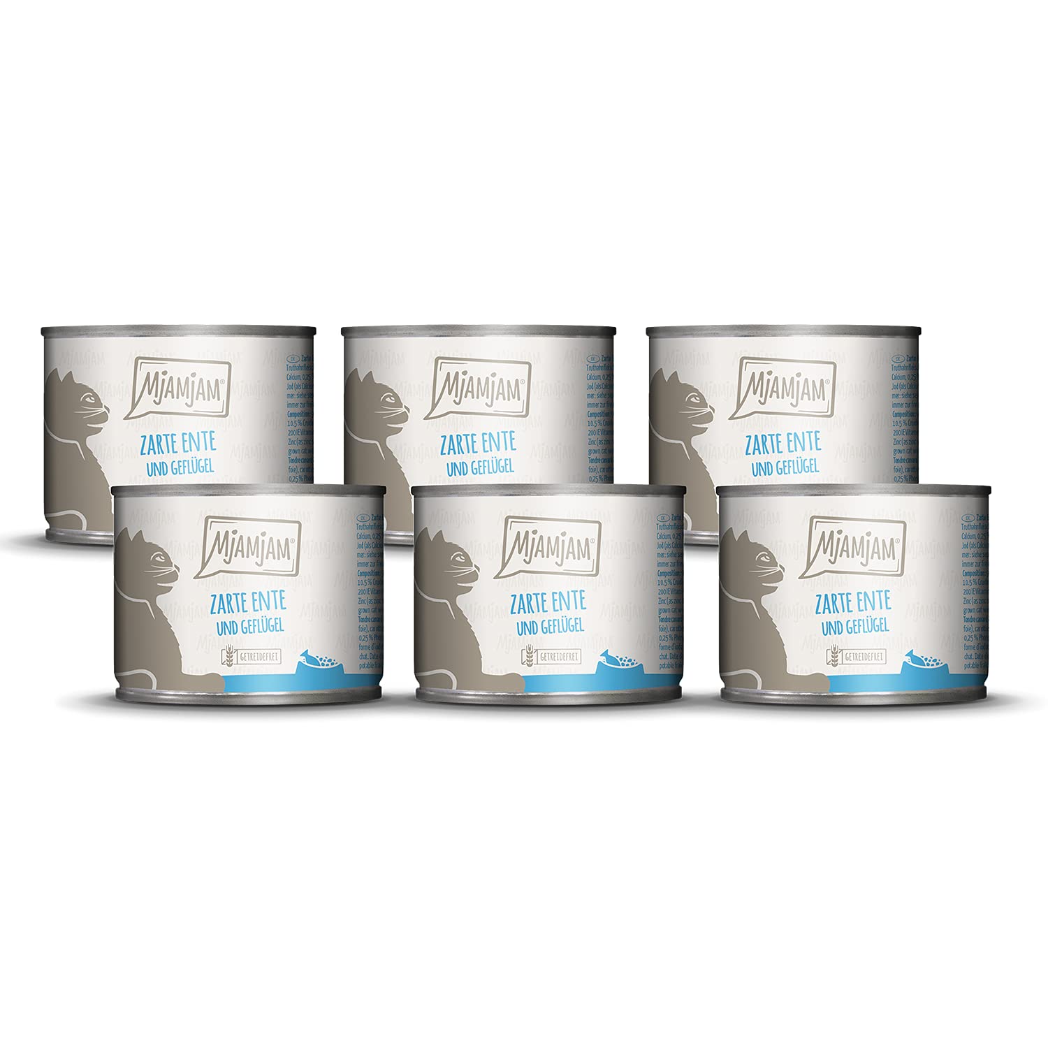 MjAMjAM - Premium Nassfutter für Katzen - saftiges Huhn an leckeren Möhrchen, 6er Pack (6 x 400 g), getreidefrei mit extra viel Fleisch