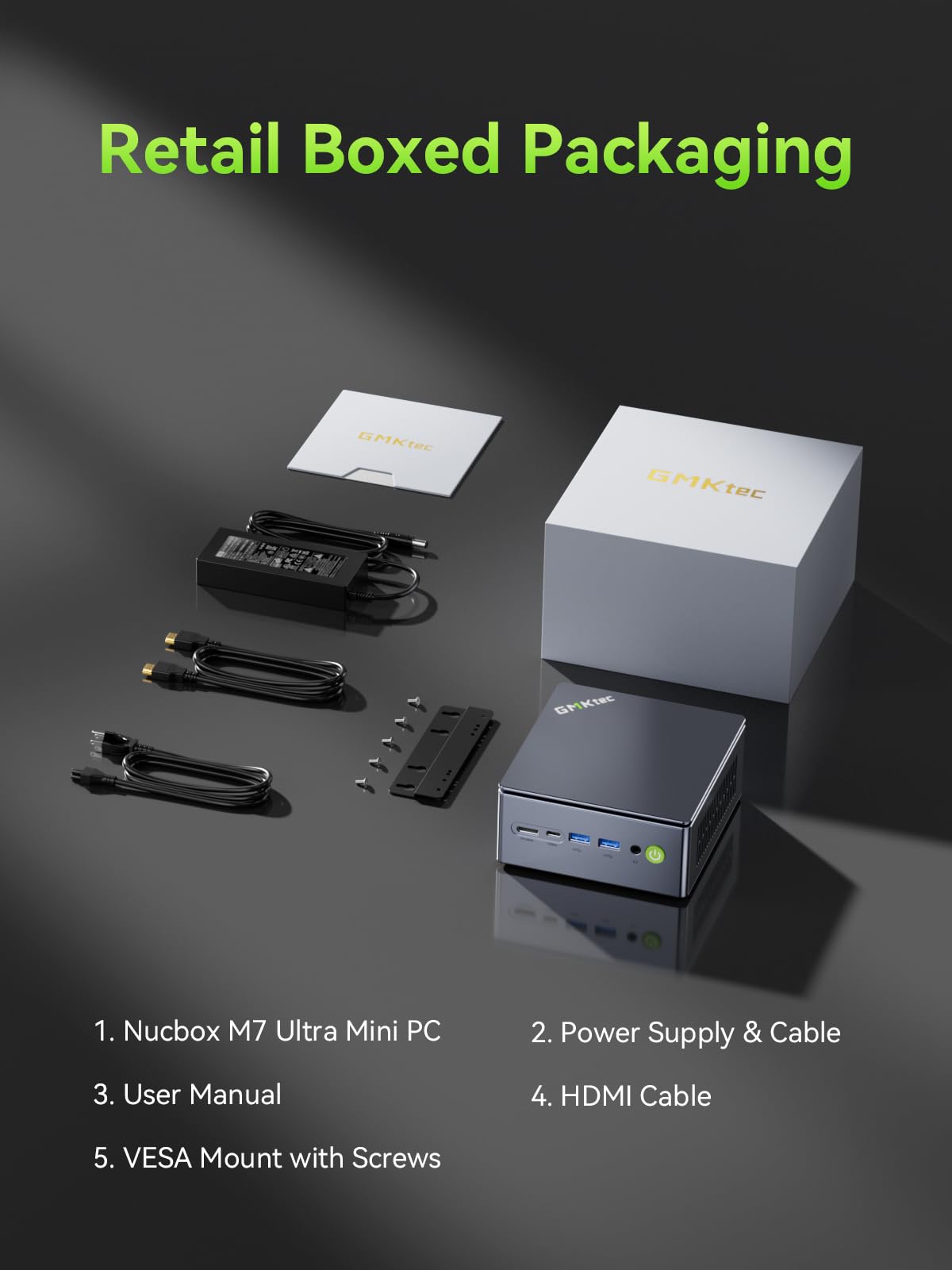 GMKtec Gaming Mini PC Ryzen 7640HS (Beats 6800H/6800U) 16GB DDR5 512GB NVMe SSD Dual NIC LAN 2.5GbE /WiFi 6E BT5.2 /USB4 Desktop Computers Office Home M6 Ultra