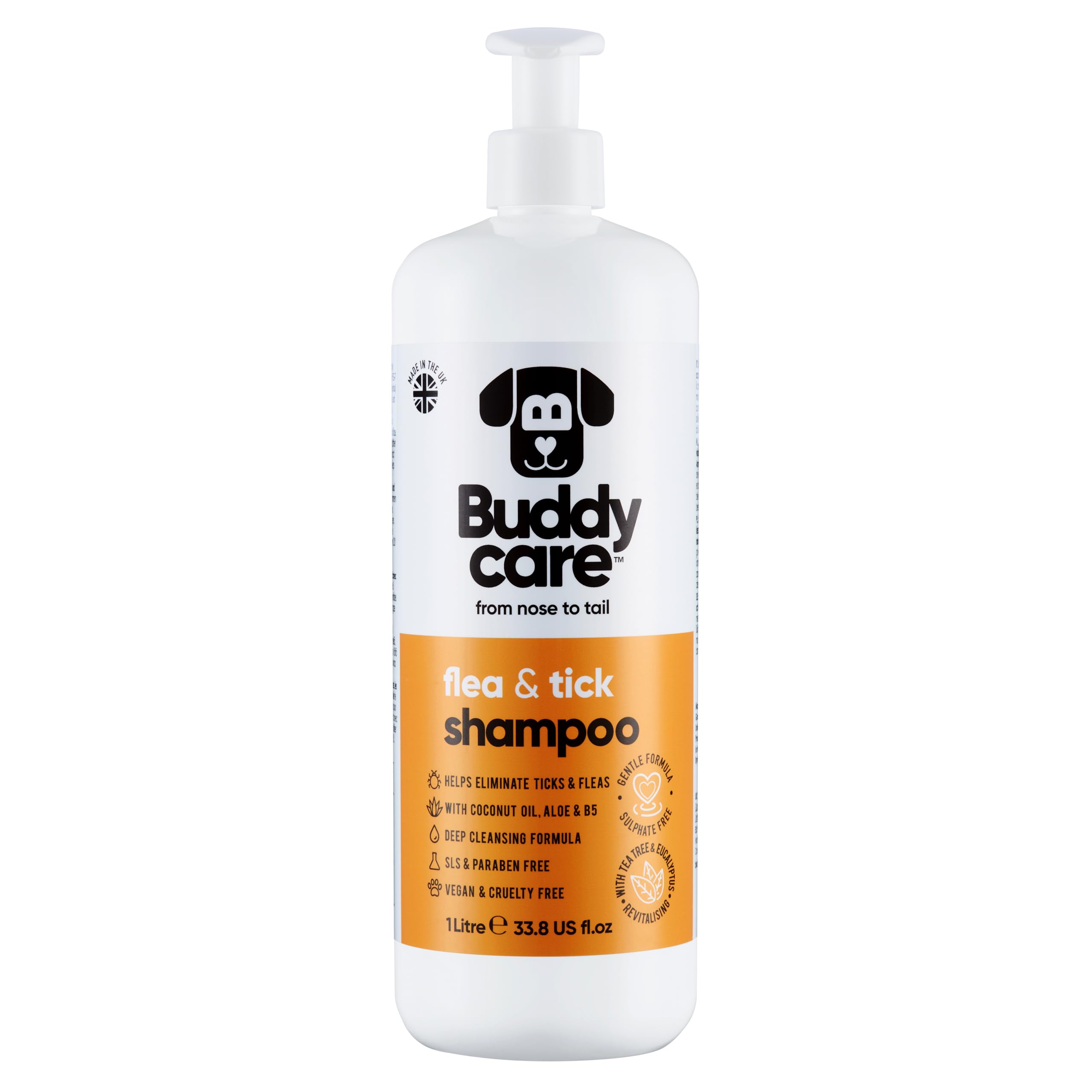2in1 Hundeshampoo und Conditioner von Buddycare (500ml) - Praktisches Hundeshampoo langhaar und welpen Shampoo Mit Aloe Vera und Pro-Vitamin B5 Rückfettendes Shampoo Für Alle Hunderassen
