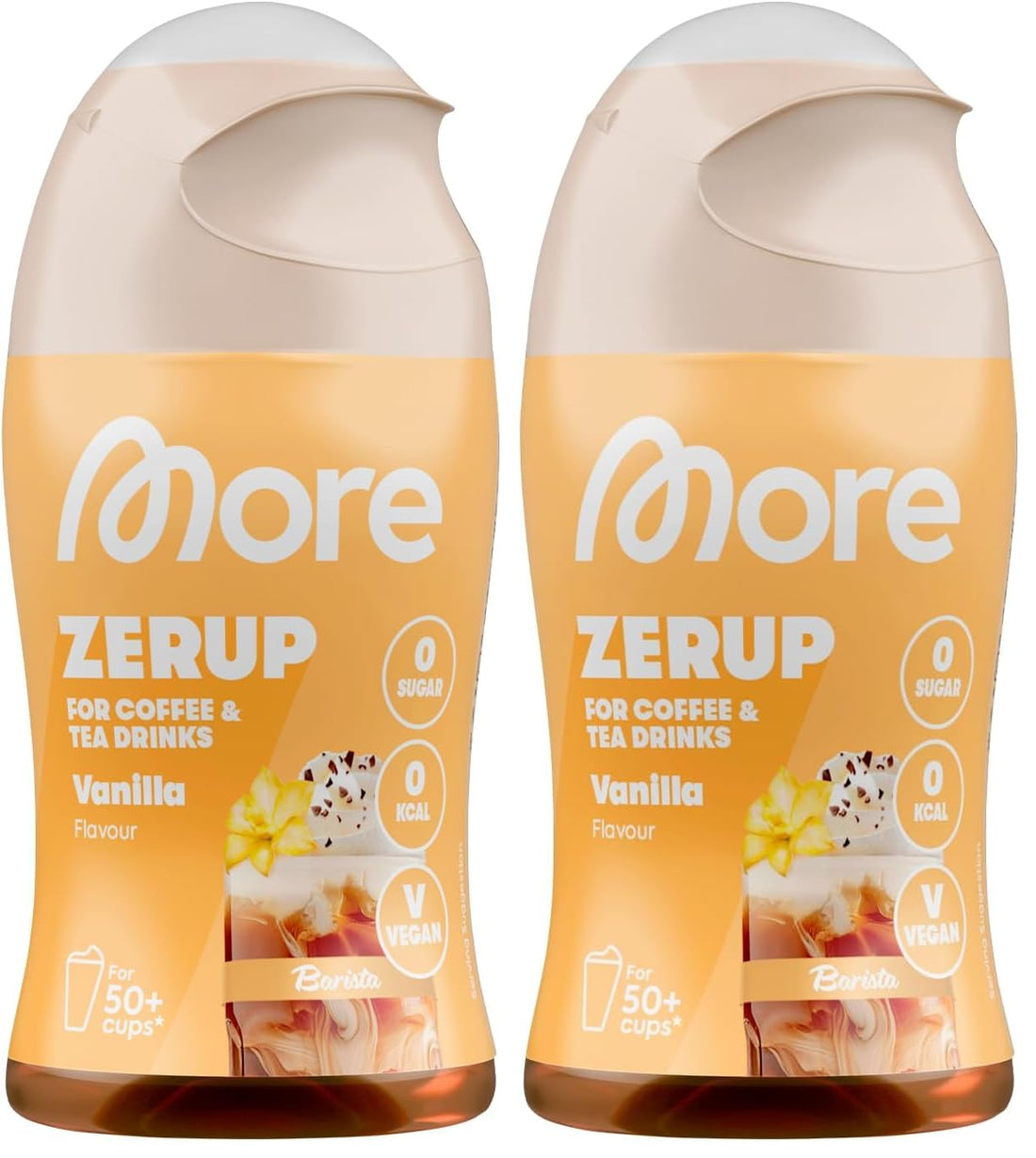 MORE Barista Zerup, Vanilla, 65 ml, für Kaffee, Tee und Heißgetränke, vegan, zero Kalorien - made in Germany