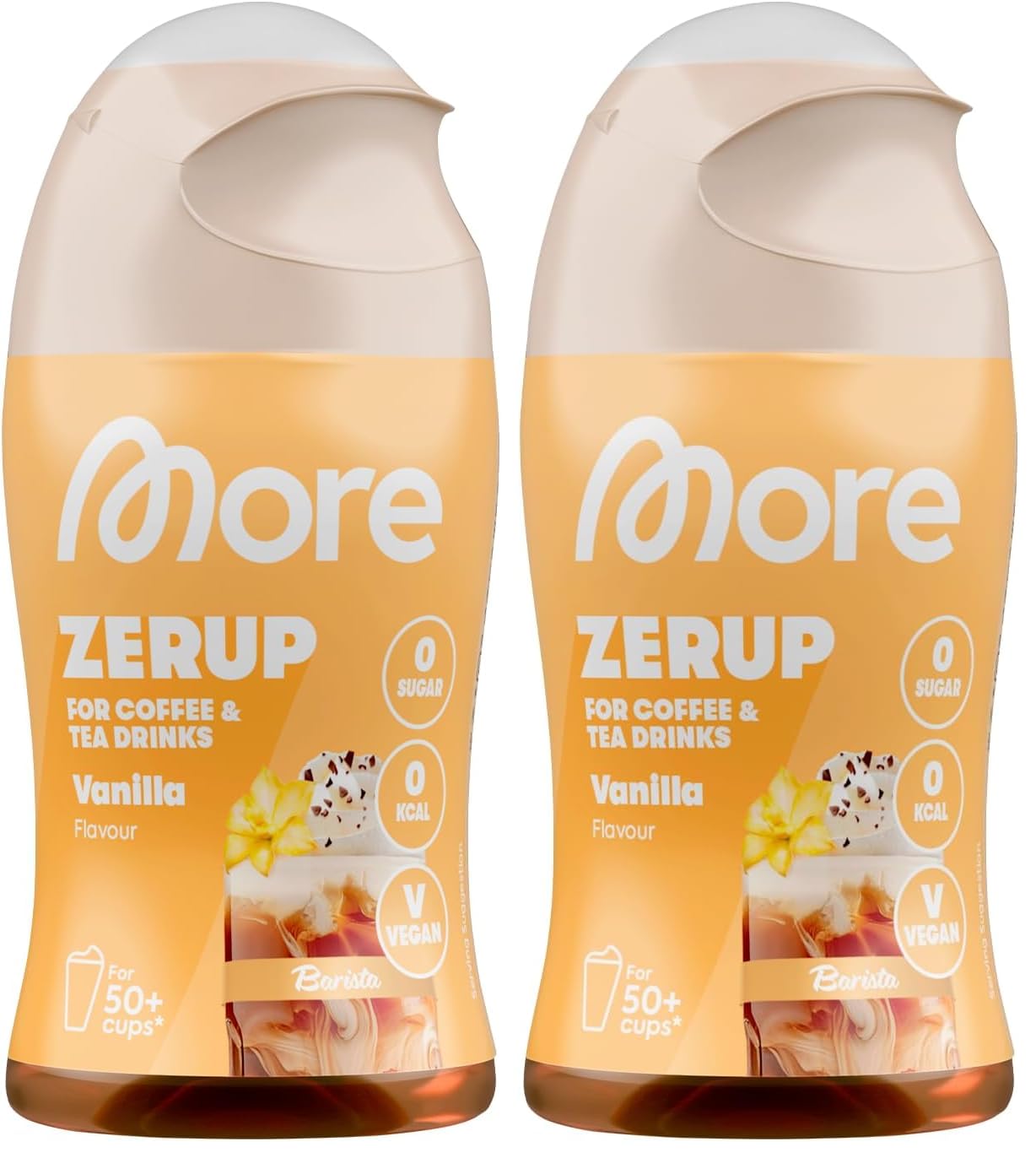 MORE Barista Zerup, Vanilla, 65 ml, für Kaffee, Tee und Heißgetränke, vegan, zero Kalorien - made in Germany
