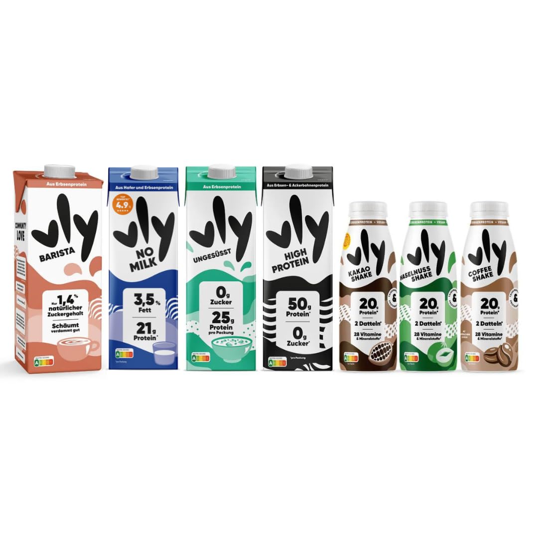 vly BARISTA - Die vegane Milchalternative aus Erbsenprotein | Cremiger Schaum | Reich an Ballaststoffen, Calcium, Vitaminen & Protein | Laktosefrei, Glutenfrei, Zuckerarm, Pflanzlich - 16x1L