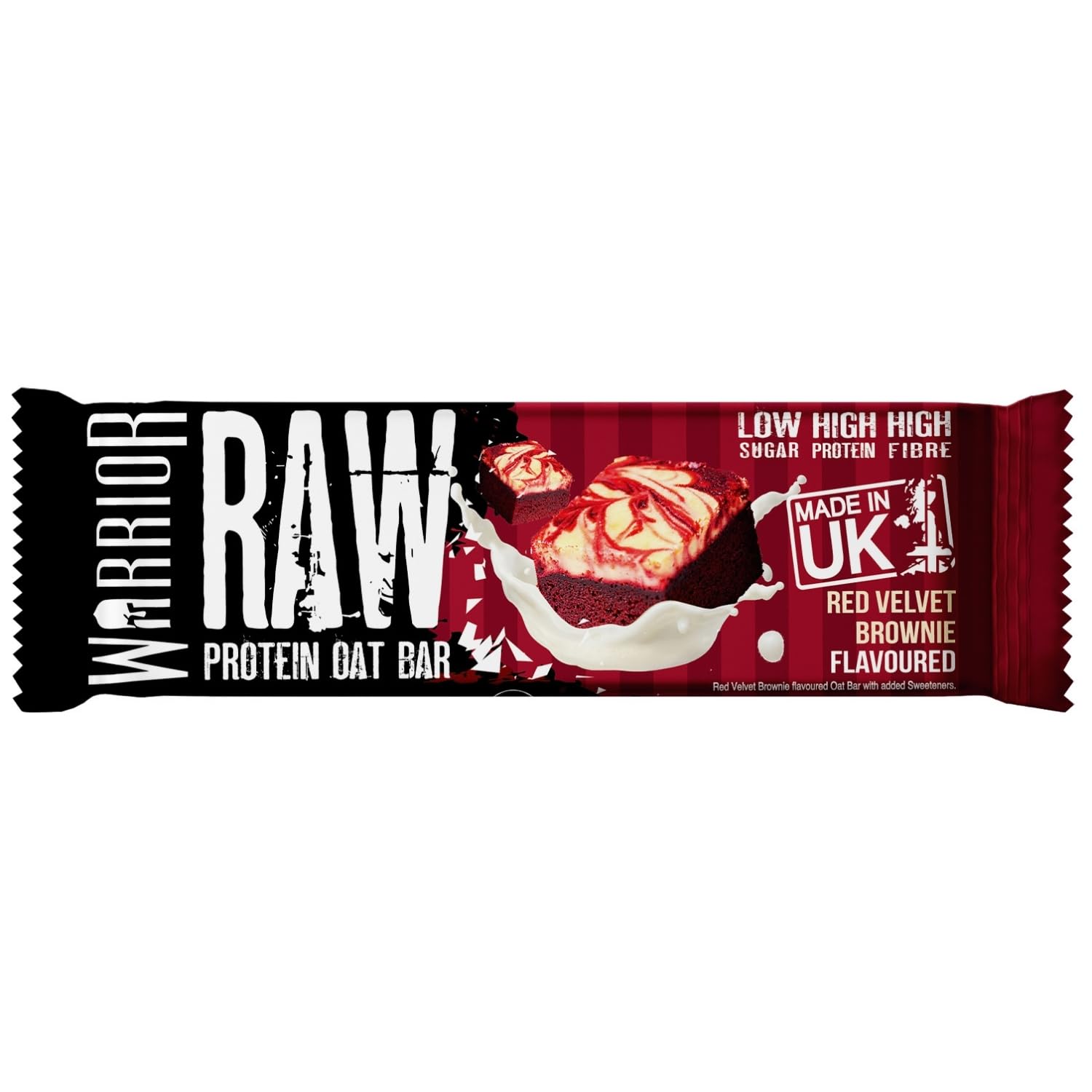 Warrior Raw Proteinriegel 12 x 75 g – Ballaststoffreicher Haferriegel mit Protein, High Protein Snack ohne Zucker, Natürlicher Haferflocken Riegel mit Präbiotika – Schoko-Brownie