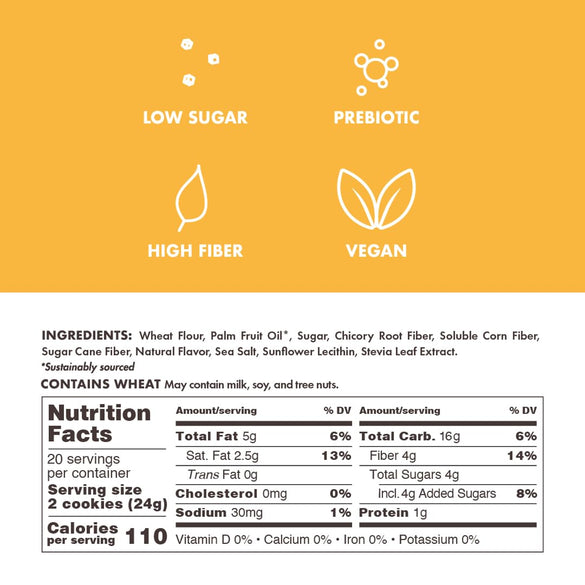 Rip Van LEOs - Golden Vanilla Sandwich Cookies - Low Sugar Snack Cookies - Low Carb Snack - Diabetic Snacks - 40 Low Sugar Cookies (10 Packs of 1.69oz)