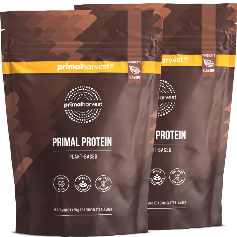 Primal Harvest Primal Protein – Veganes Proteinpulver aus Fava-Bohnen, Kichererbsen & Reis – 20 g Protein pro Portion (1 Pack (15 Servings))