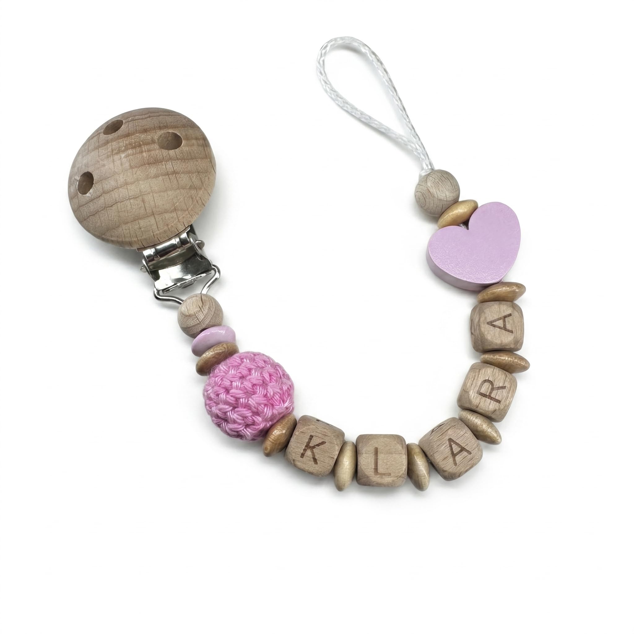 Schnullerband mit Namen für Mädchen & Jungen personalisierte Baby Geschenke (Blau)
