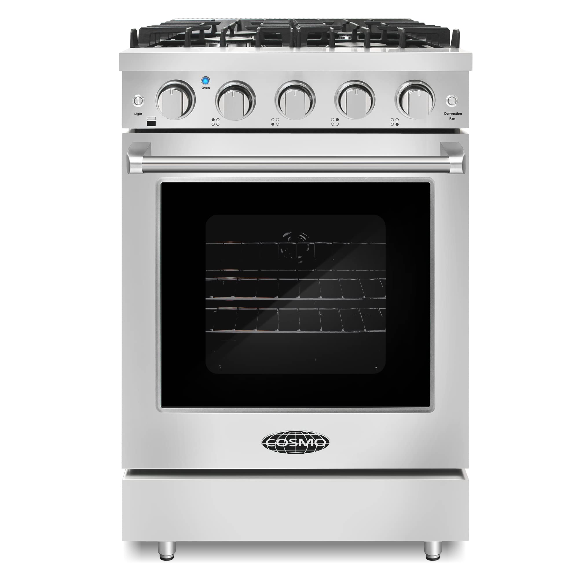 COSMO COS-EPGR366 36 in. Haven Collection 6.0 cu. ft. Gas Range, 6 Burners, Convection Oven, Knob LEDs, Storage Drawer, Stainless Steel