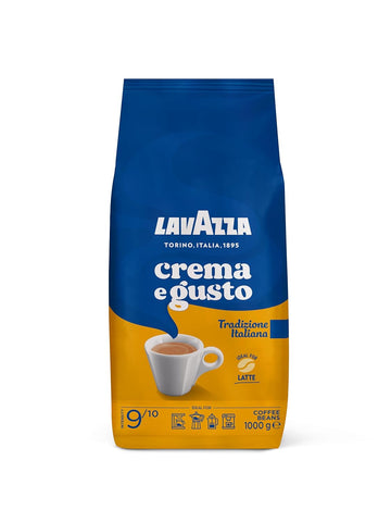 Lavazza, Crema e Aroma, Arabica und Robusta Kaffeebohnen, Ideal für Espressomaschinen, mit Schokoladigen Aromen, Reicher und Vollmundiger Geschmack, Intensität 8/10, Mittlere Röstung, 1 kg Packung