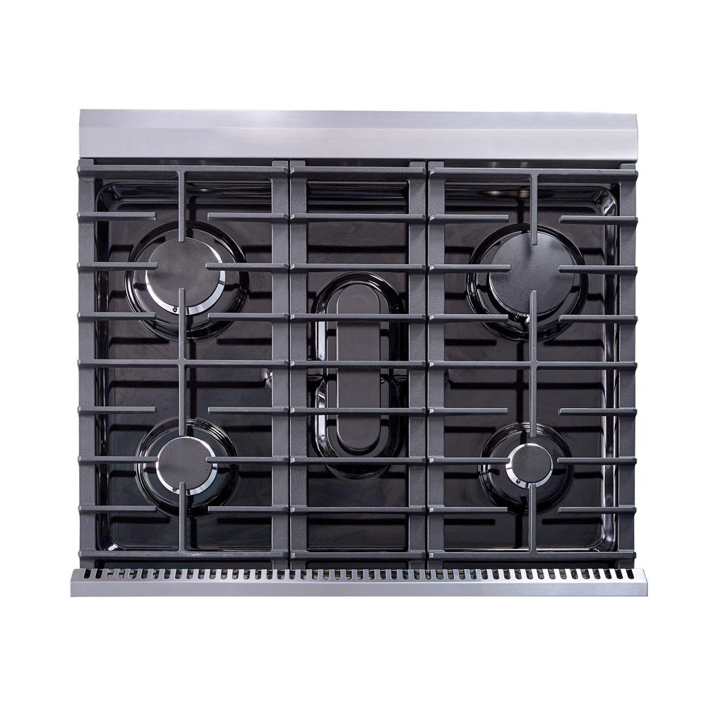 THOR Kitchen Freestanding Professional 30-Inch Gas Range in Stainless Steel - Model LRG3001U