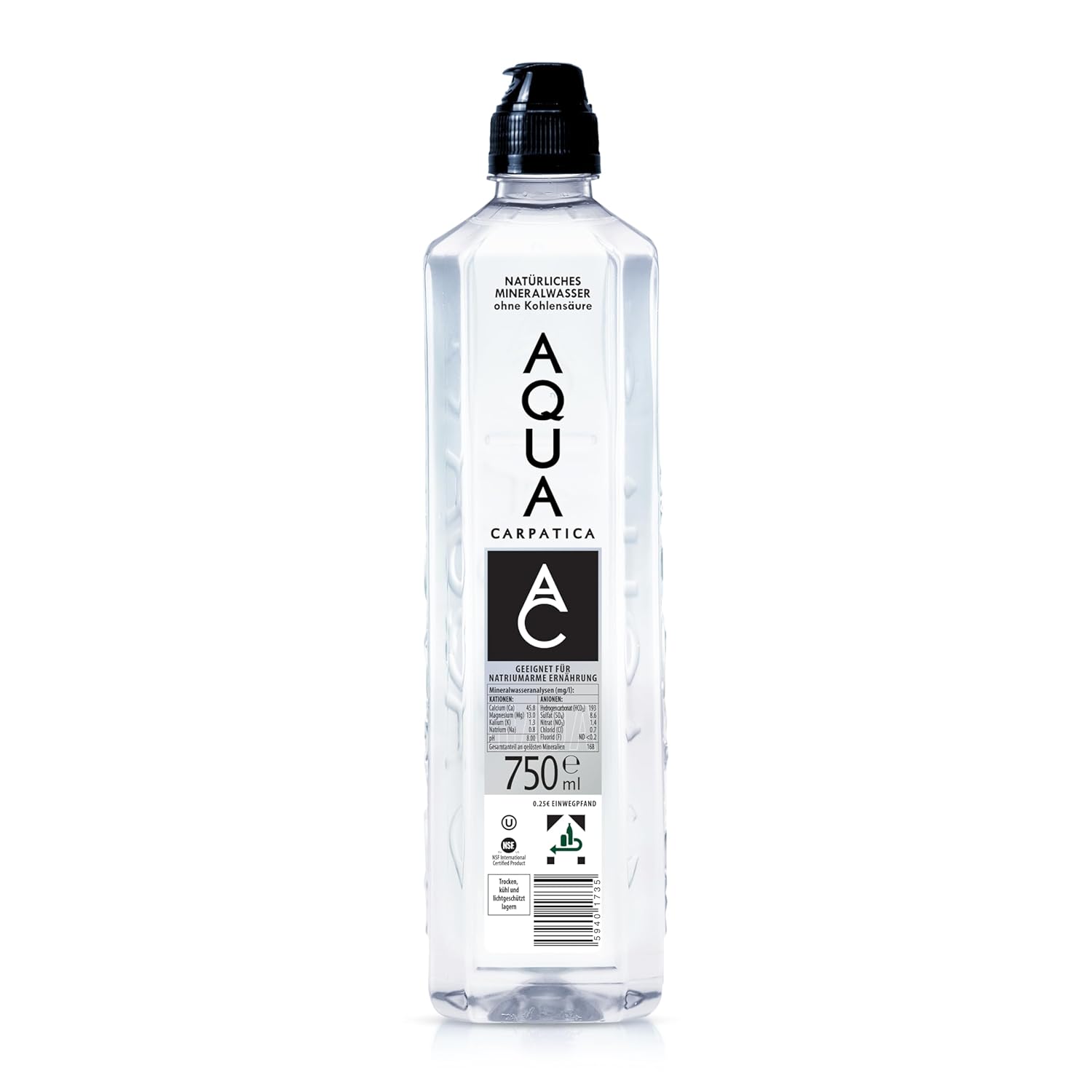 AQUA CARPATICA 1.5L x 12 (6x2) Still Water Premium Natürliches Mineralwasser, Mit Natürlichen Elektrolyten, 100% Recycelbar, BPA Frei, Ohne Kohlensäure, Perfekt für die Zubereitung von Babynahrung