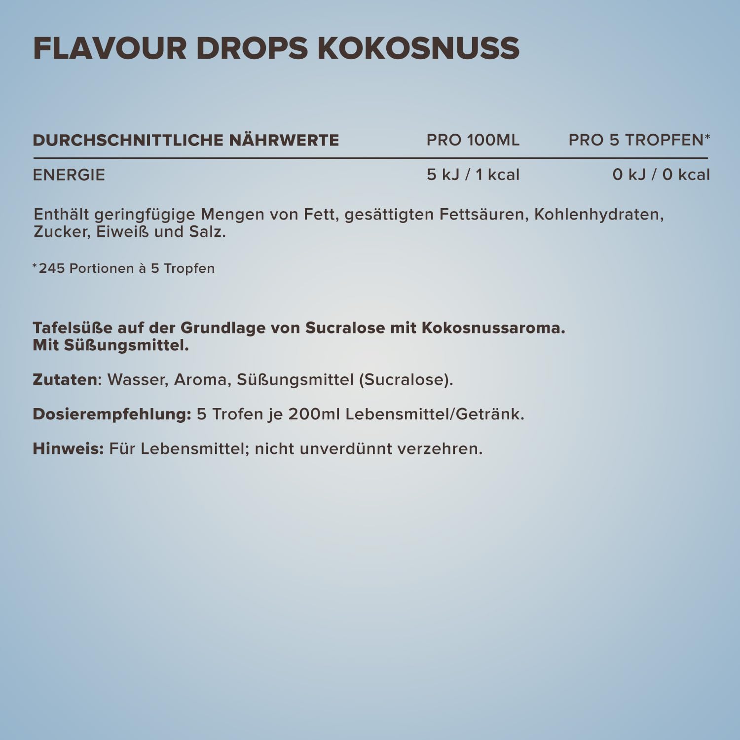 IronMaxx Flavour Drops - Vanilla 50ml | kalorienfrei & zuckerfrei | vegane Aromatropfen zum süßen von Lebensmitteln | praktischer Tropfer-Verschluss