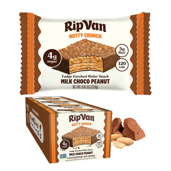 Rip Van Keto Wafer Cookies - Healthy Snacks - Non GMO Snack - Keto Snacks - Low Carb, Low Sugar (2g), Low Calorie and Vegan Snack - 16 Count (Dark Chocolate Peanut Butter)