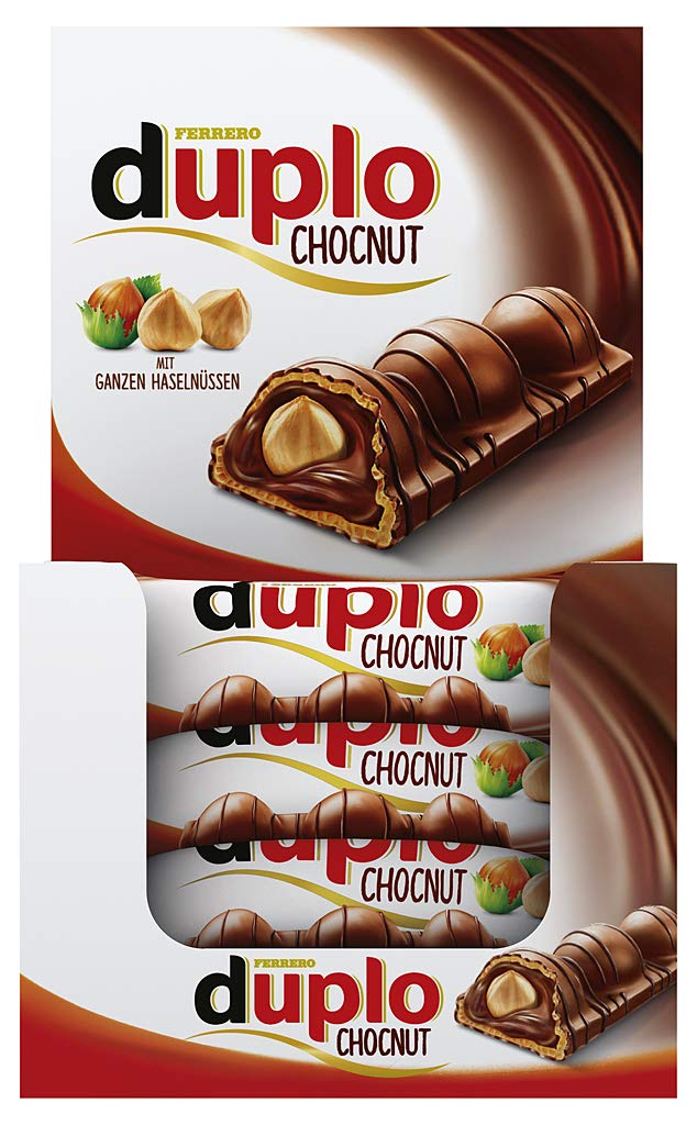 Duplo – Schokoriegel mit feiner Nugatcreme, knuspriger Waffel & zarter Vollmilchschokolade – Schmeckt knusperleicht – 1 Packung mit 10 Einzelriegeln (10 x 18,2 g)