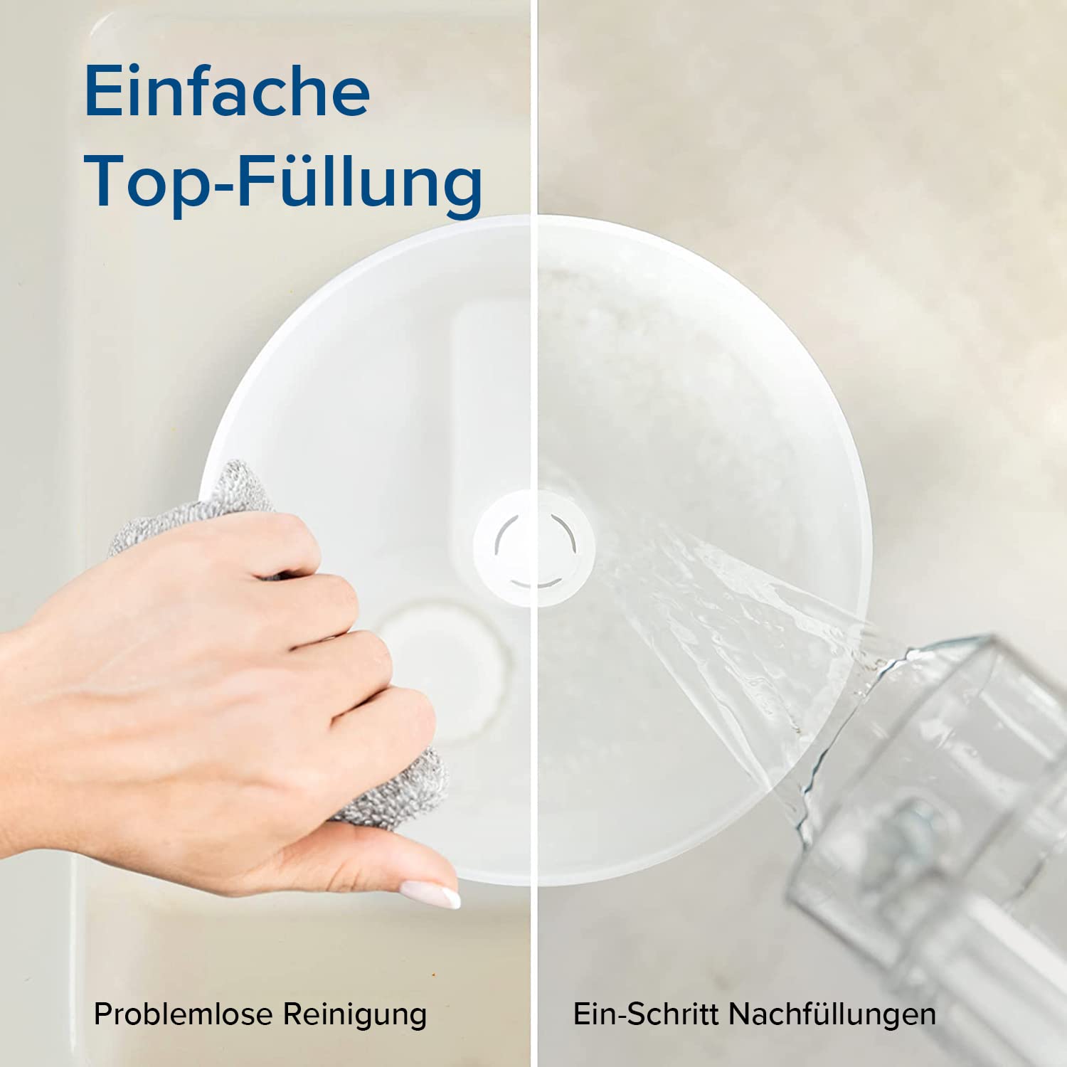 Levoit Luftbefeuchter Schlafzimmer, 23dB leise Humidifier, Top-Fill für Baby, bis 25H, Raumbefeuchter mit 360 grad Drehdüse für Kinderzimmer, Pflanzen, Auto Shut-off, 2,5 L, Weiß