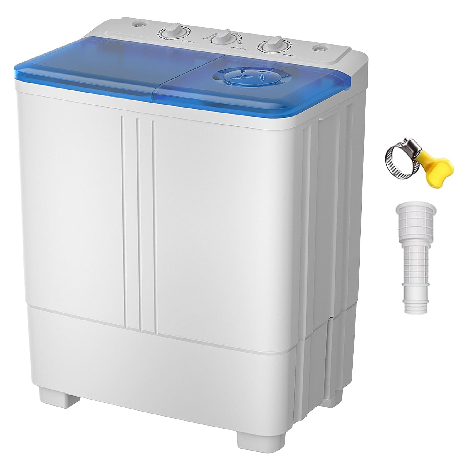 VCJ Portable Washing Machine, Twin Tub Washing Machine Laundry Compact Washer spinner Combo with 14lbs capacity, 9Lbs Washer and 5Lbs Spinner dryer for Apartments RVs and Dorms