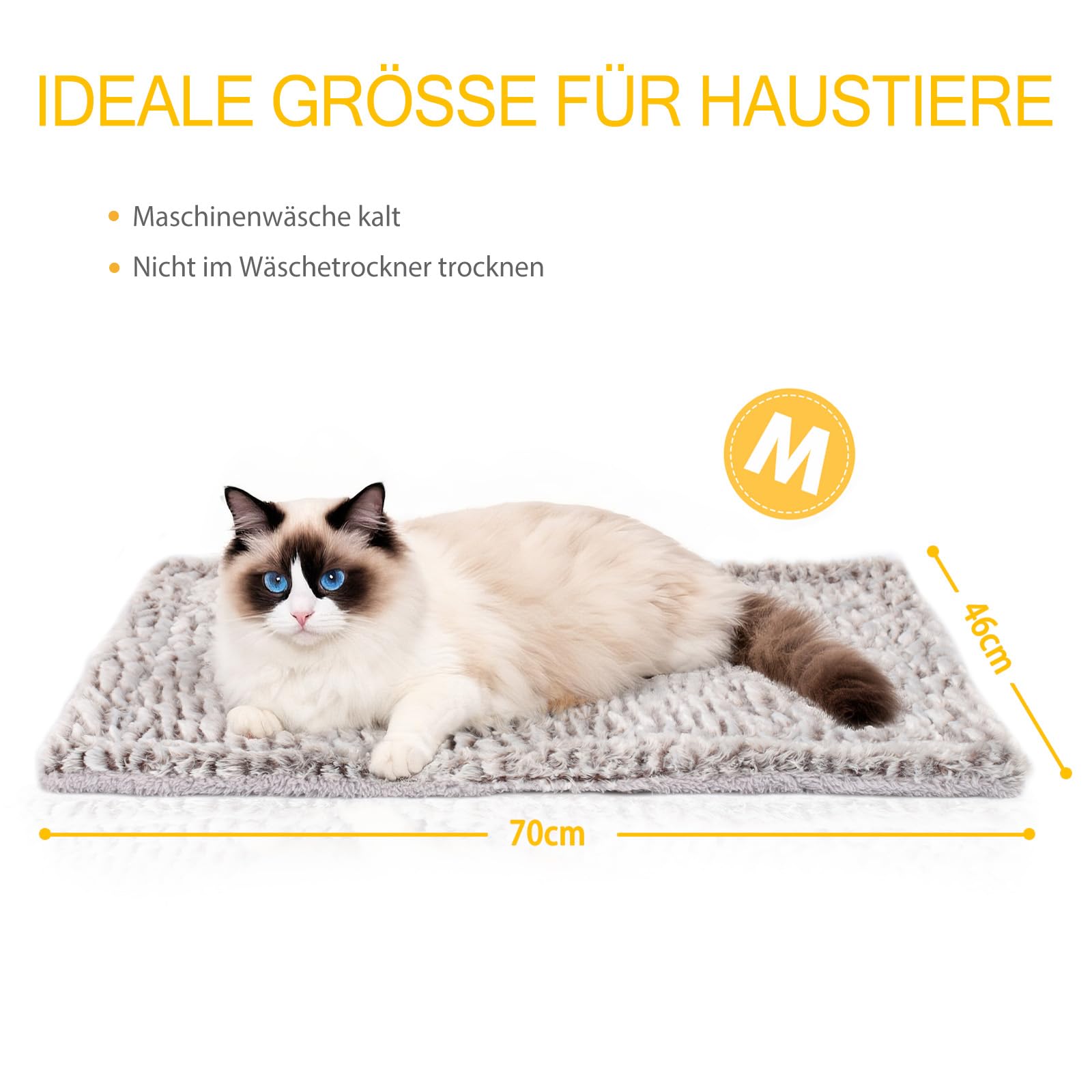 Mora Pets Fensterliege Fensterbrett für Katzen, Selbstwärmend Katzenbett Fensterbank, Flauschig & Weich, Katzenliege für Fenster Wendbar - Doppelter Komfort, 90 x 28 cm