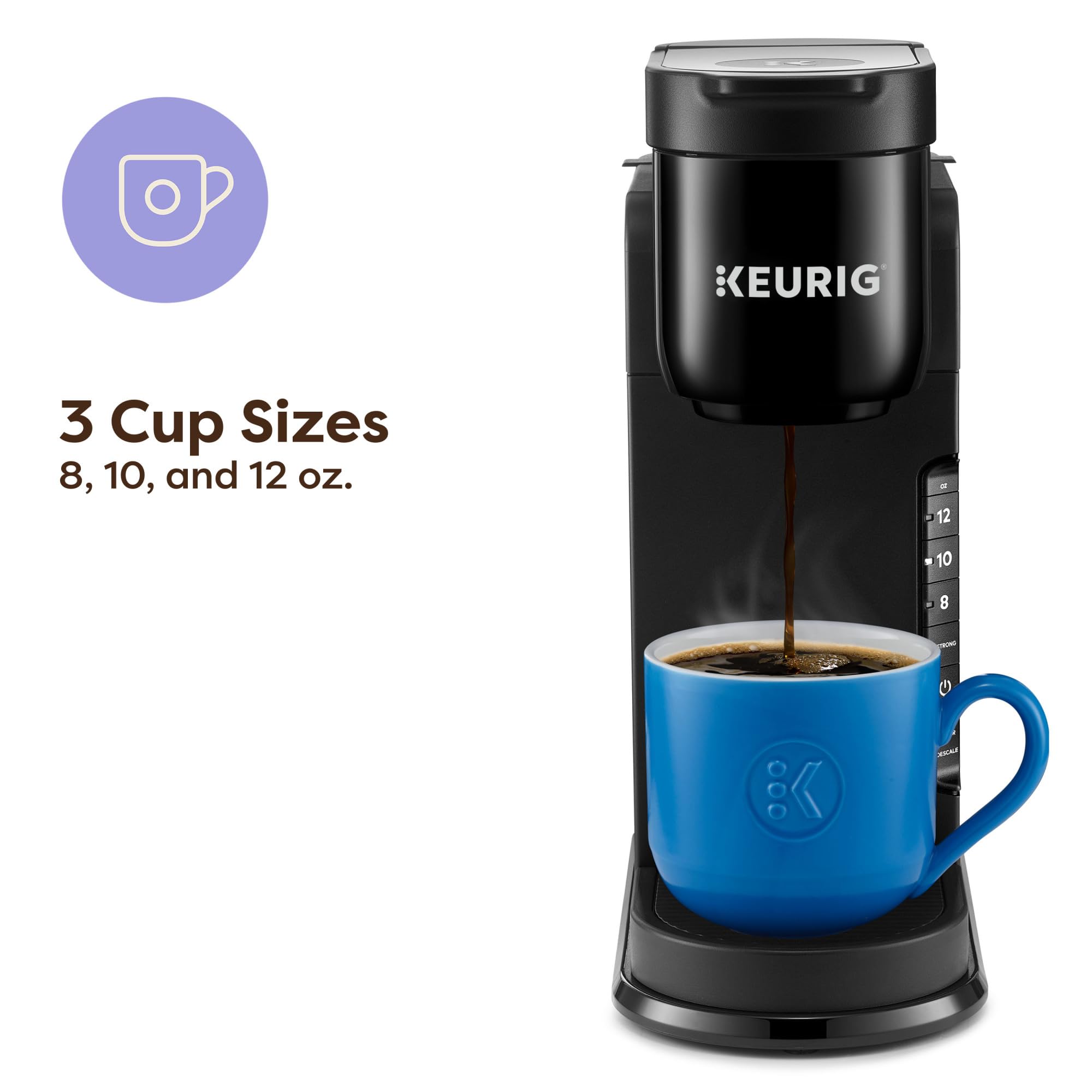 Keurig K-Express Single Serve K-Cup Pod Coffee Maker, 3 Brew Sizes, Strong Button Feature, 42oz Removable Reservoir, Warm Stone