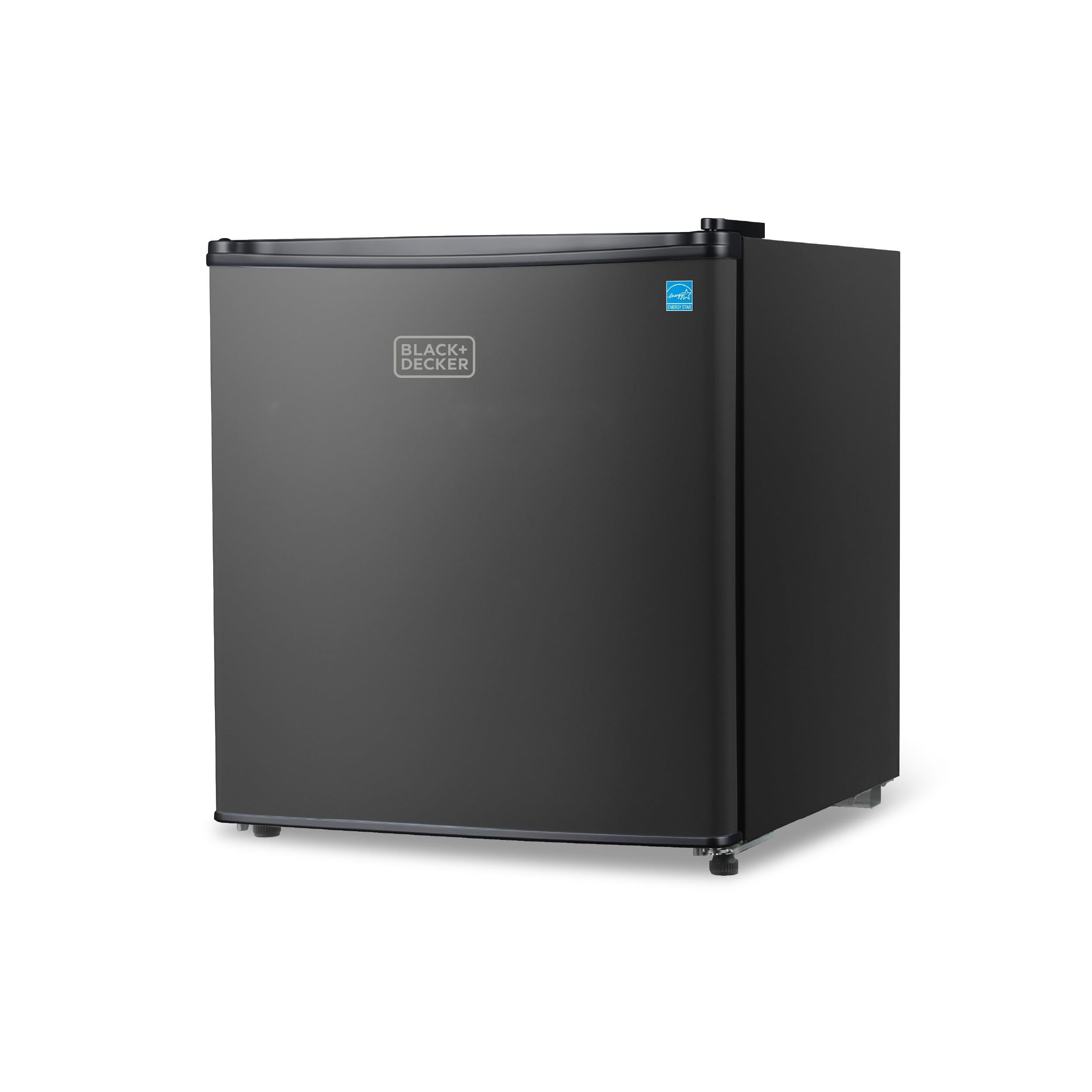 BLACK+DECKER 1.7 Cu. Ft. Compact Refrigerator, ENERGY STAR Certified, Single Door Mini Fridge with Chiller Compartment, Personal Fridge for Home or Dorm Room, R600a Refrigerant, BCRK17W, White