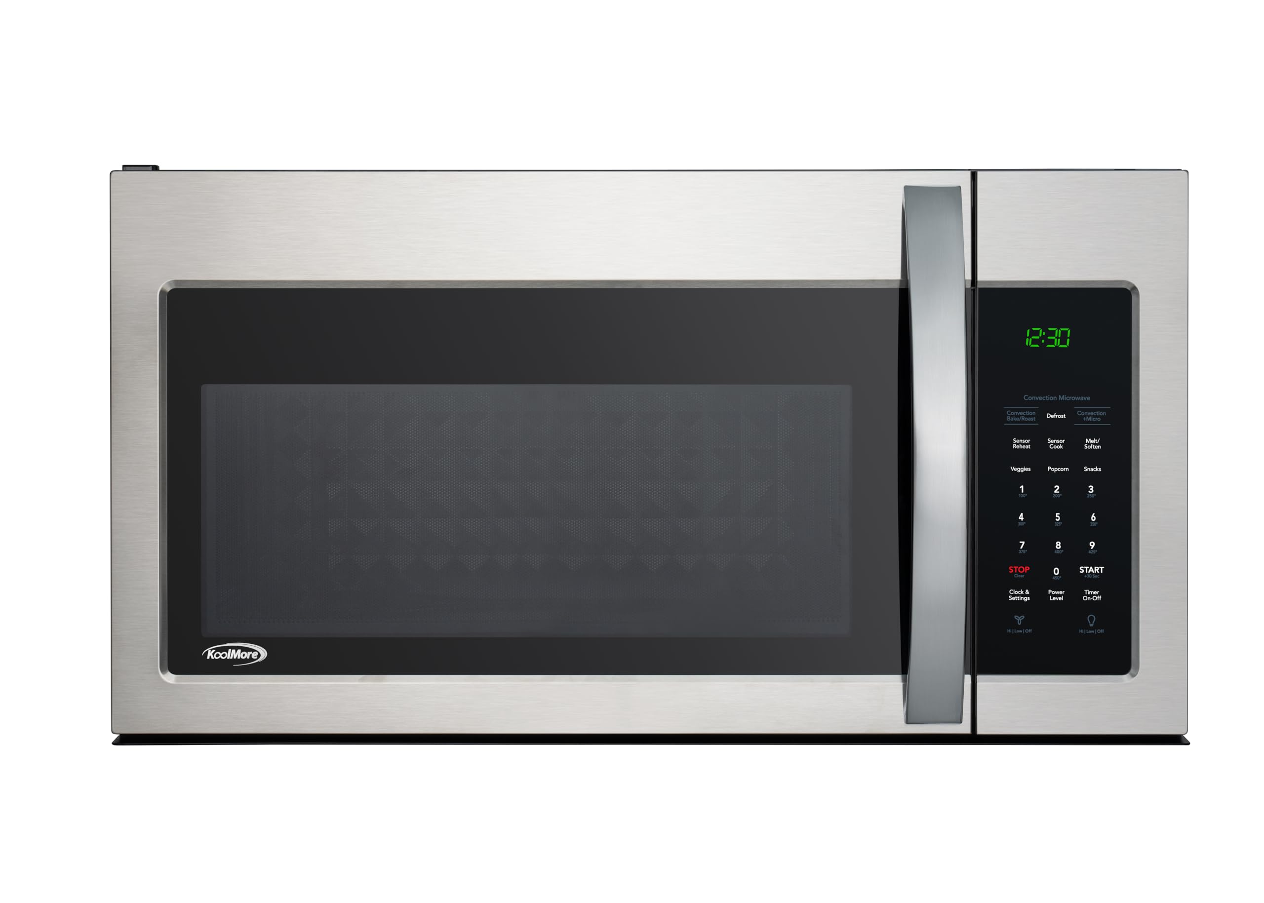 KoolMore Reserve Built-in Microwave Convection Oven with Air Fry, 3-in-1 Combo, Sensor Cook, Soft-Close Door, Stainless Steel, 24 in. / 1.6 cu. ft. with NEMA 5-20P Plug in Black