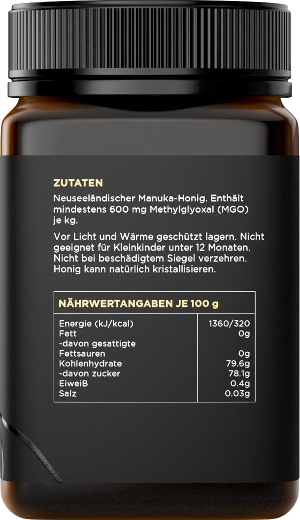 Watson & Son Manuka Honig MGO 600+ 250g | Premium Qualität aus Neuseeland